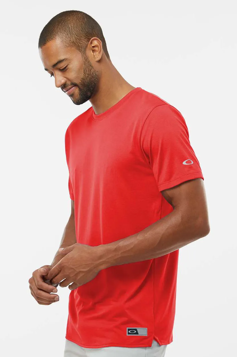 Oakley Mens Team Issue Hydrolix Short Sleeve Crewneck T-Shirt - Team Red