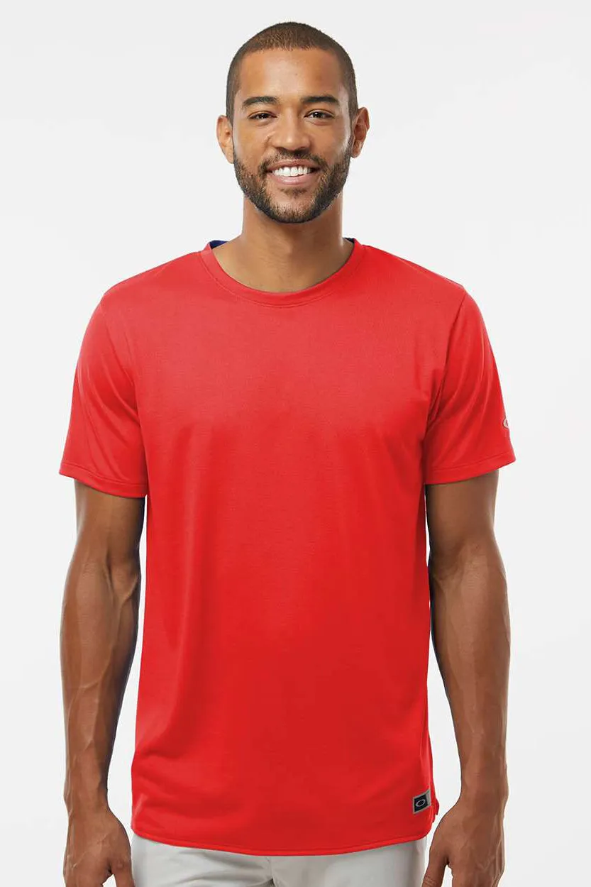 Oakley Mens Team Issue Hydrolix Short Sleeve Crewneck T-Shirt - Team Red