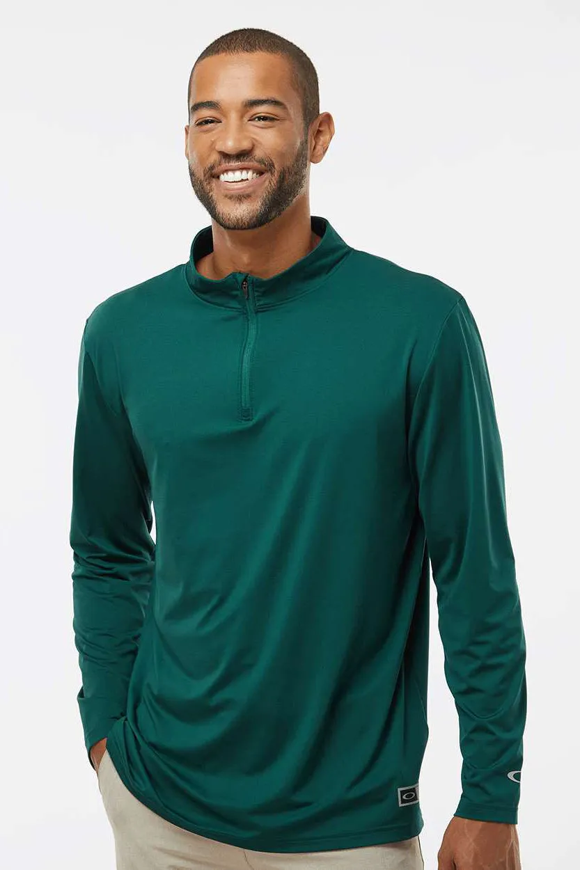 Oakley Mens Team Issue Podium 1/4 Zip Sweatshirt - Team Fir Green
