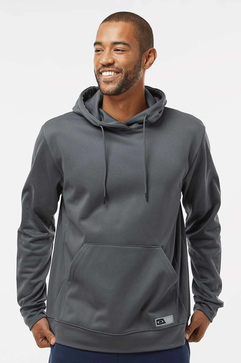 Oakley Mens Team Issue Hydrolix Hooded Sweatshirt Hoodie w/ Pouch Pocket - Forged Iron Grey