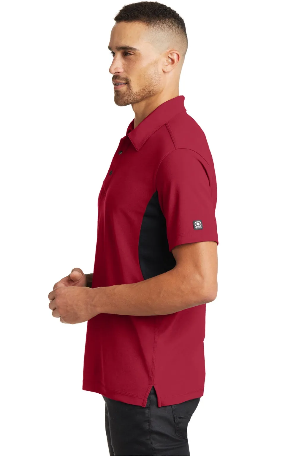 Ogio Mens Accelerator Moisture Wicking Short Sleeve Polo Shirt w/ Pocket - Signal Red