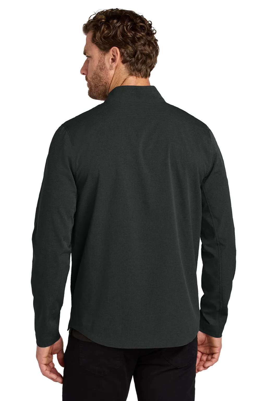 Ogio Mens Aspect Moisture Wicking 1/4 Zip Sweatshirt w/ Pouch Pocket - Blacktop