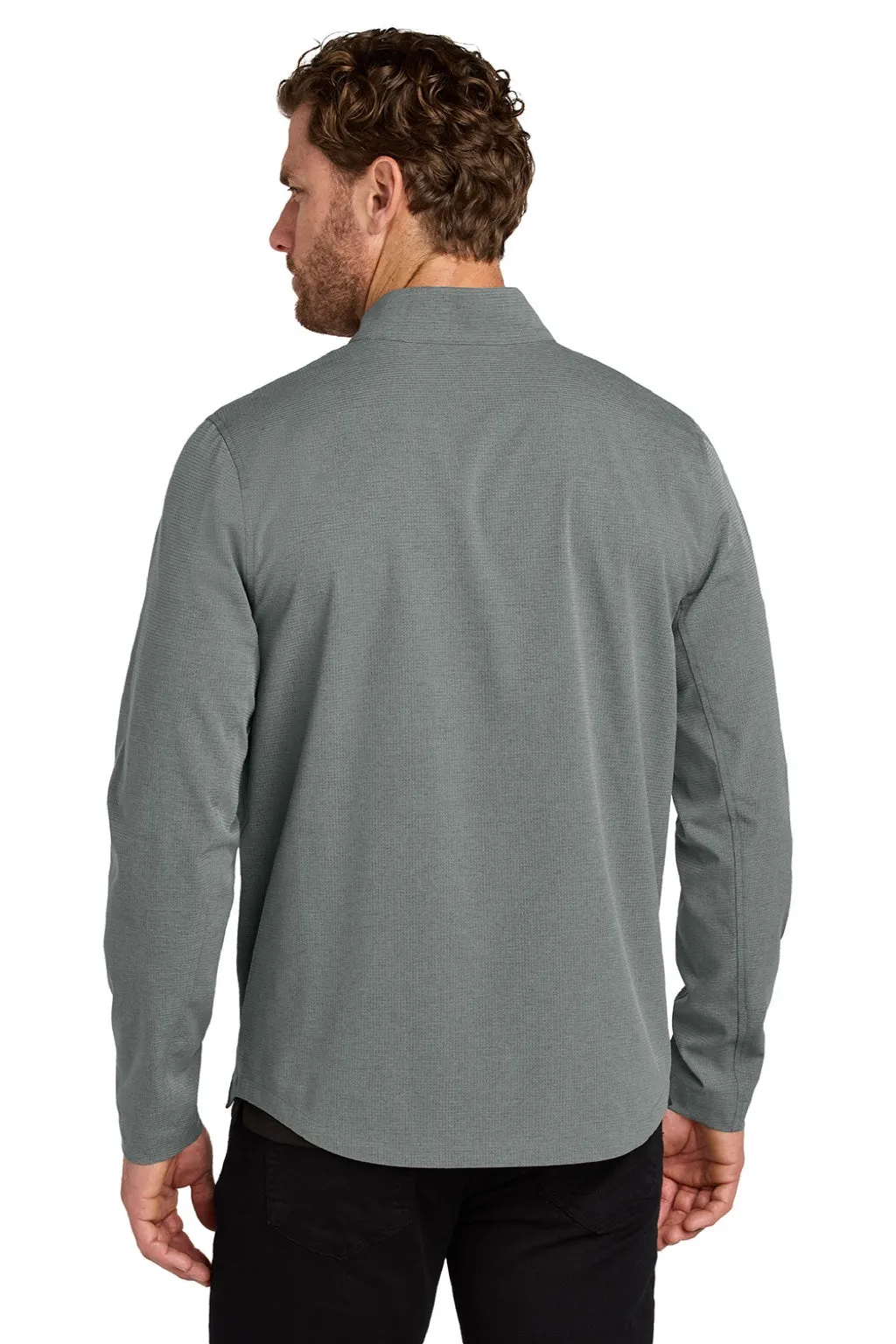 Ogio Mens Aspect Moisture Wicking 1/4 Zip Sweatshirt w/ Pouch Pocket - Rogue Grey