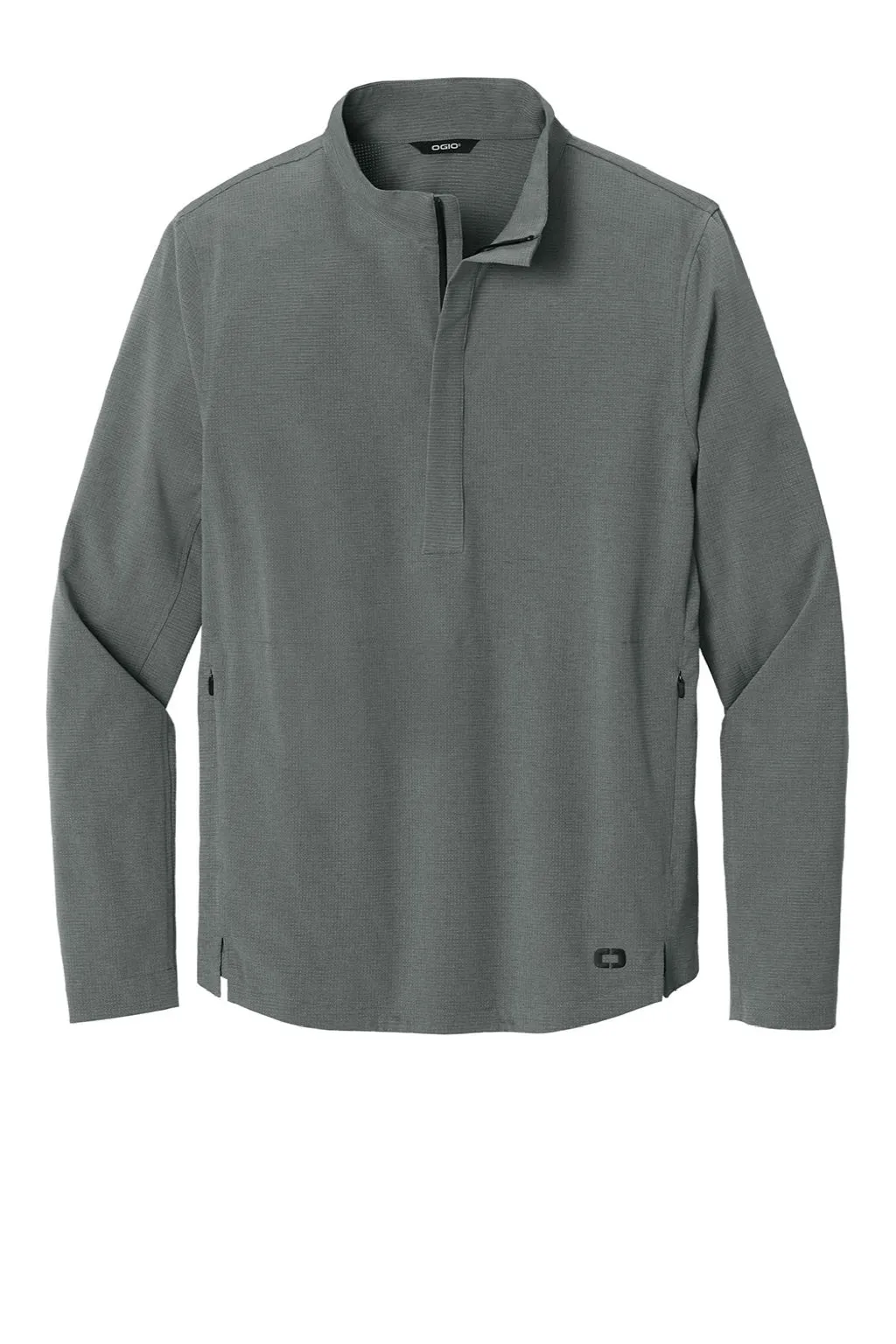 Ogio Mens Aspect Moisture Wicking 1/4 Zip Sweatshirt w/ Pouch Pocket - Rogue Grey