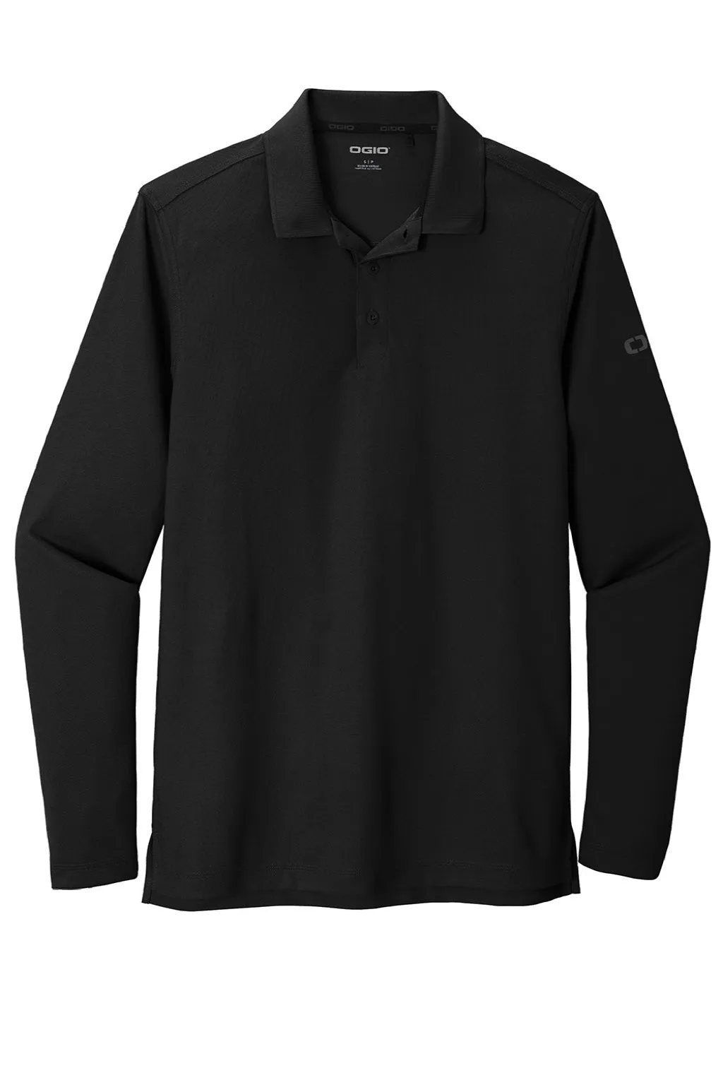 Ogio Mens Caliber 2.0 Moisture Wicking Long Sleeve Polo Shirt - Blacktop