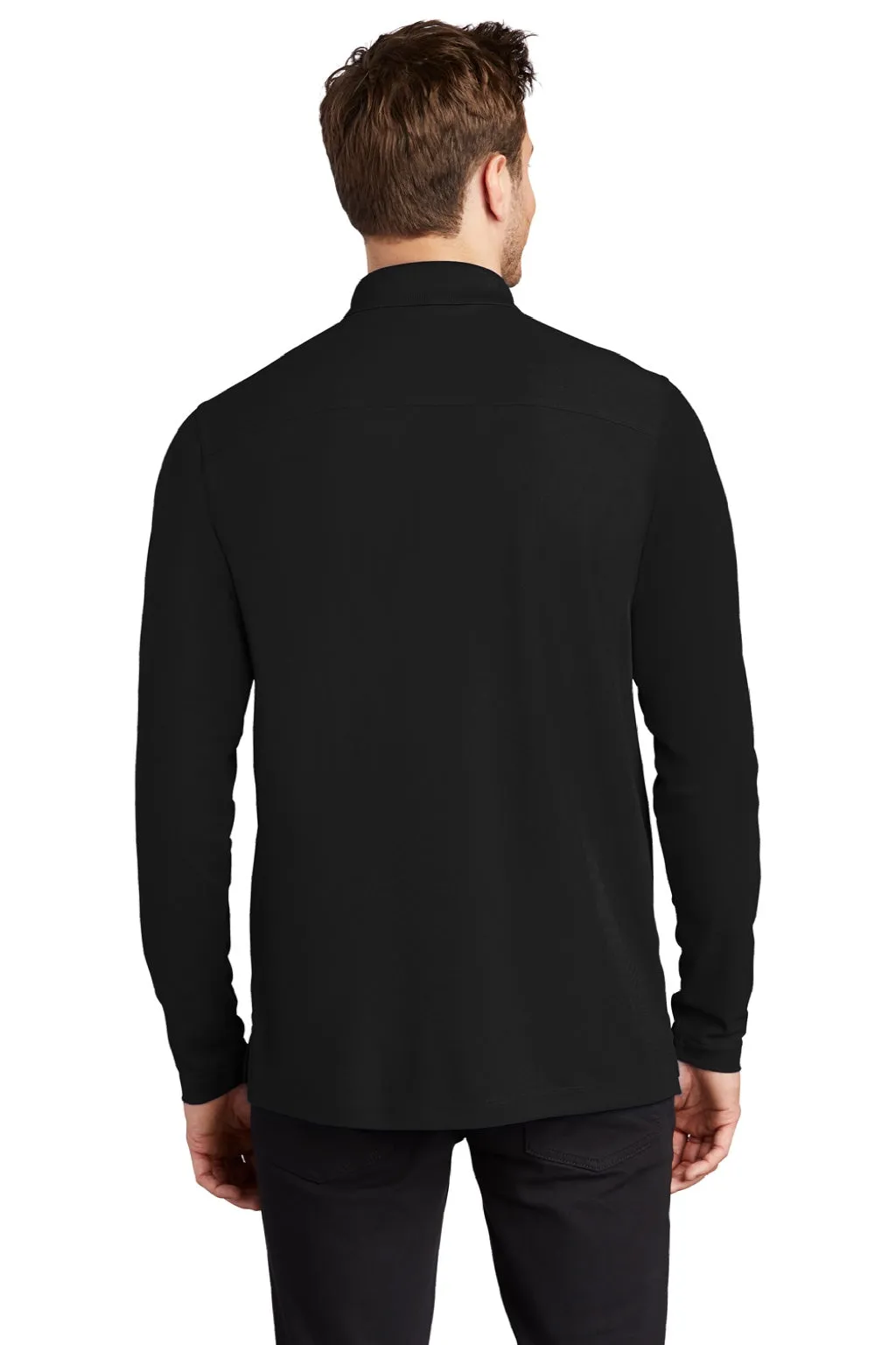 Ogio Mens Caliber 2.0 Moisture Wicking Long Sleeve Polo Shirt - Blacktop