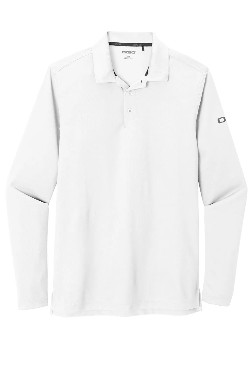 Ogio Mens Caliber 2.0 Moisture Wicking Long Sleeve Polo Shirt - Bright White