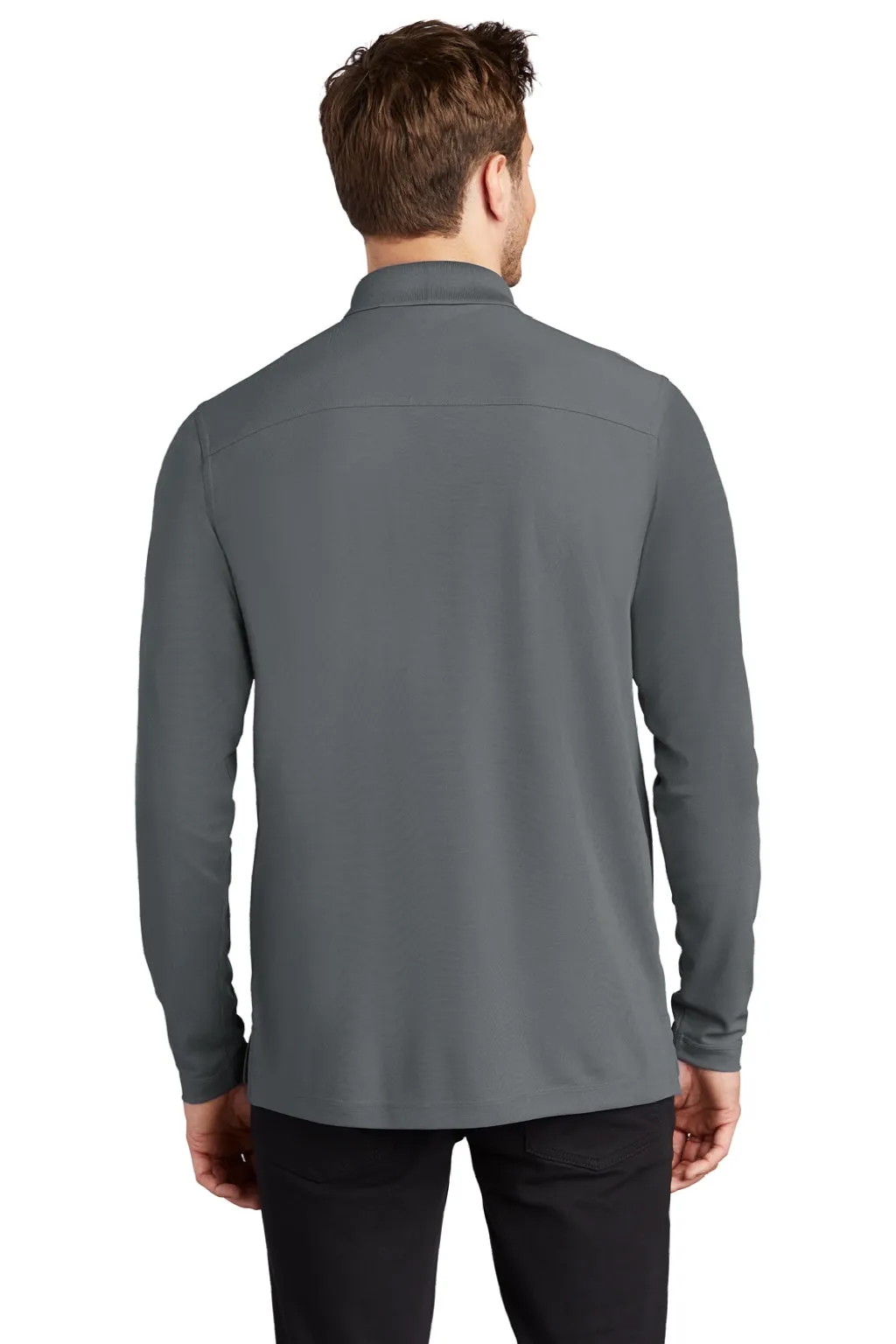 Ogio Mens Caliber 2.0 Moisture Wicking Long Sleeve Polo Shirt - Diesel Grey