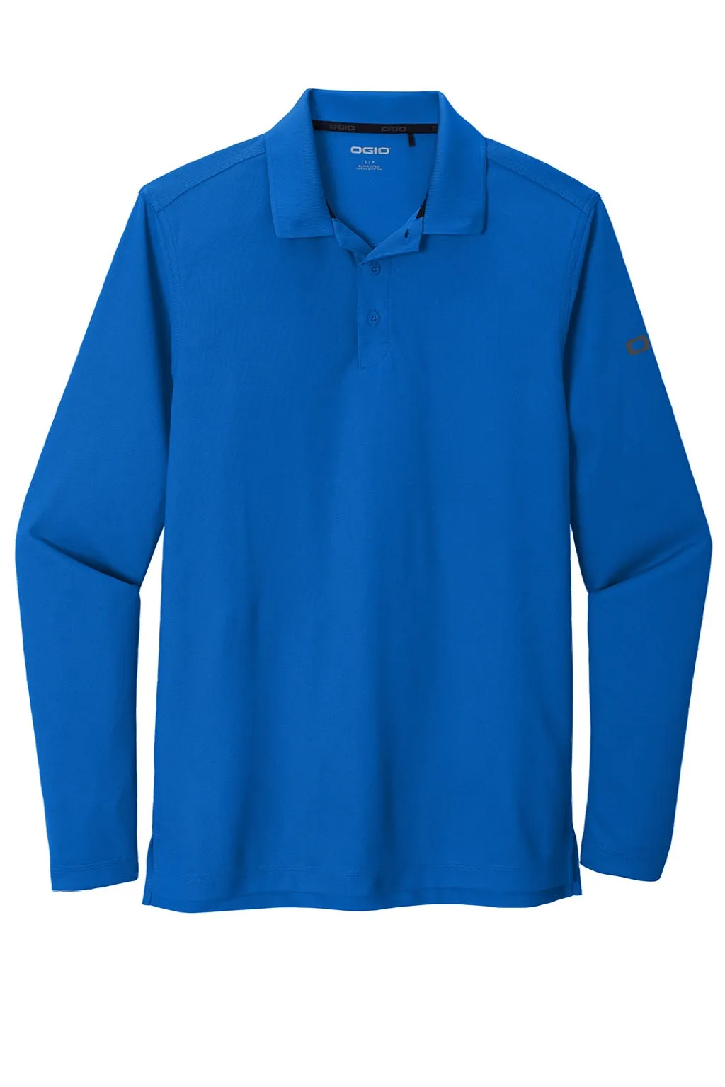 Ogio Mens Caliber 2.0 Moisture Wicking Long Sleeve Polo Shirt - Electric Blue
