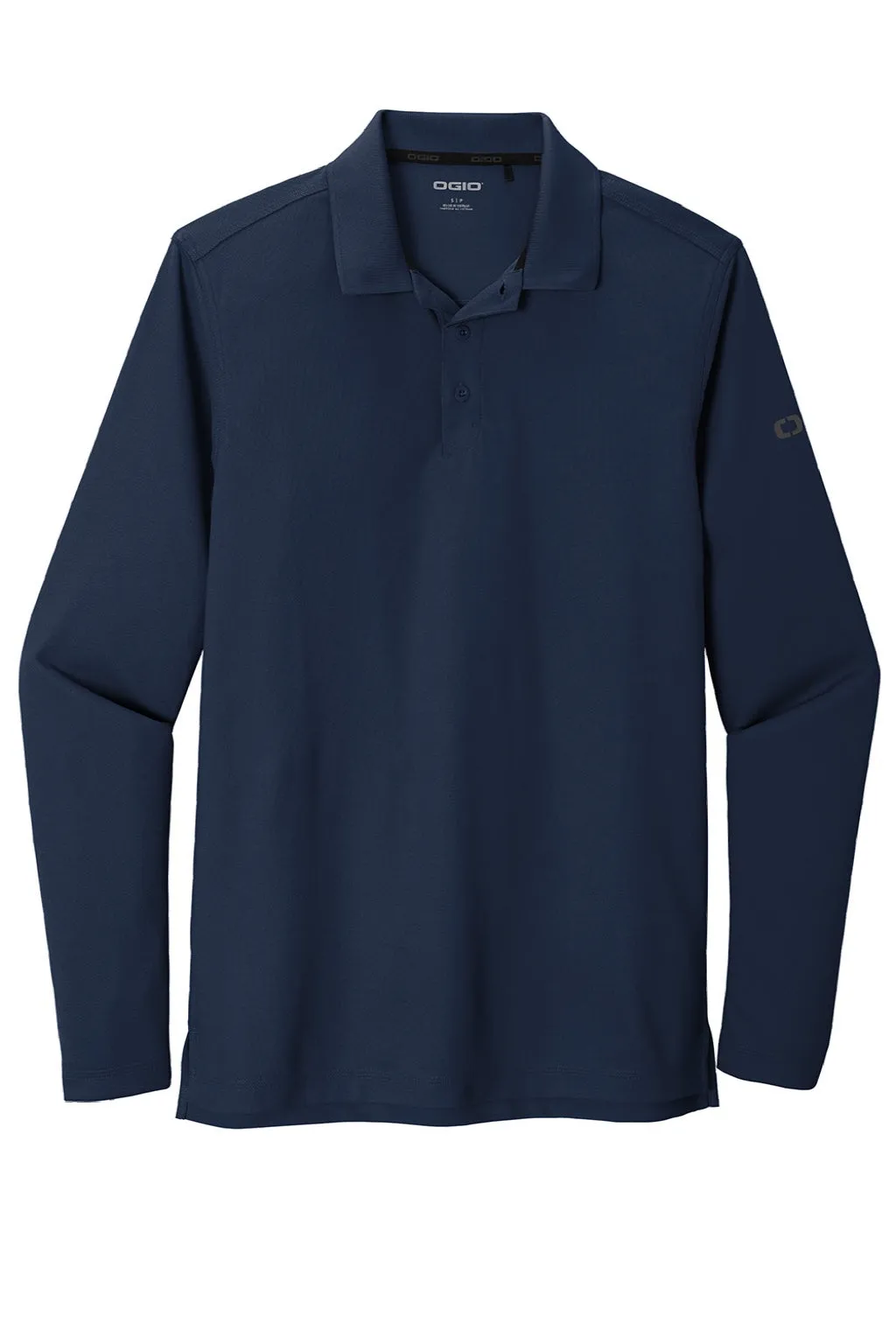 Ogio Mens Caliber 2.0 Moisture Wicking Long Sleeve Polo Shirt - Navy Blue