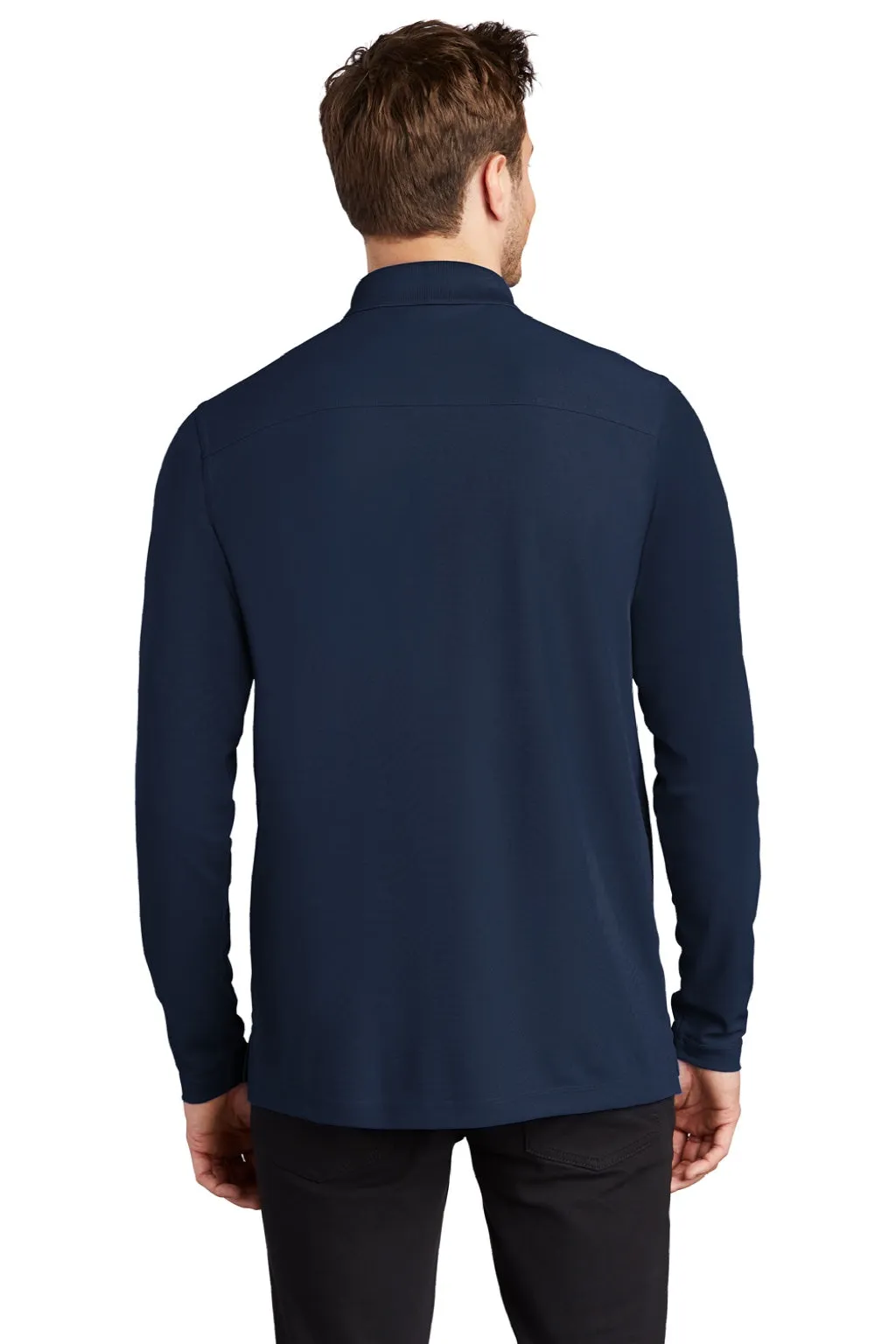 Ogio Mens Caliber 2.0 Moisture Wicking Long Sleeve Polo Shirt - Navy Blue
