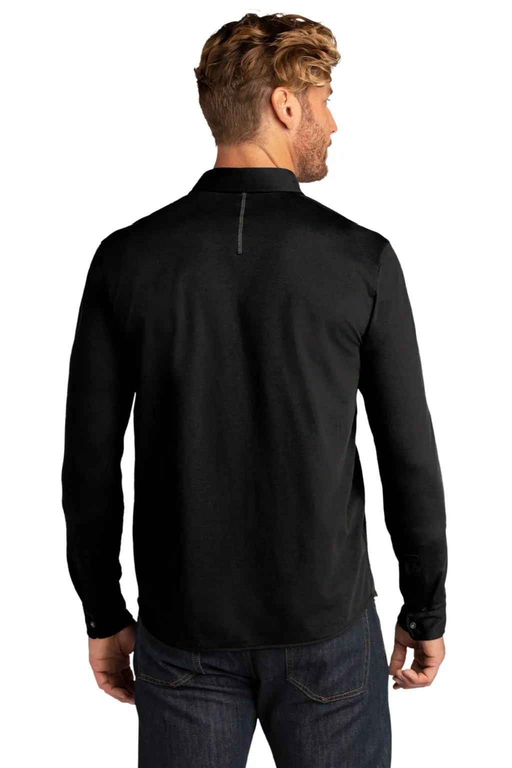 Ogio Mens Code Stretch Moisture Wicking Long Sleeve Button Down Shirt - Blacktop