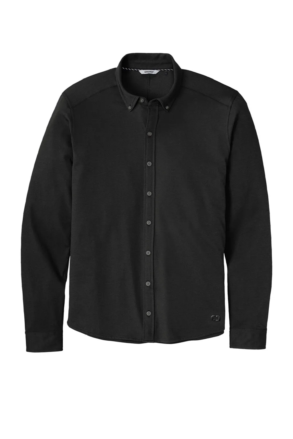 Ogio Mens Code Stretch Moisture Wicking Long Sleeve Button Down Shirt - Blacktop