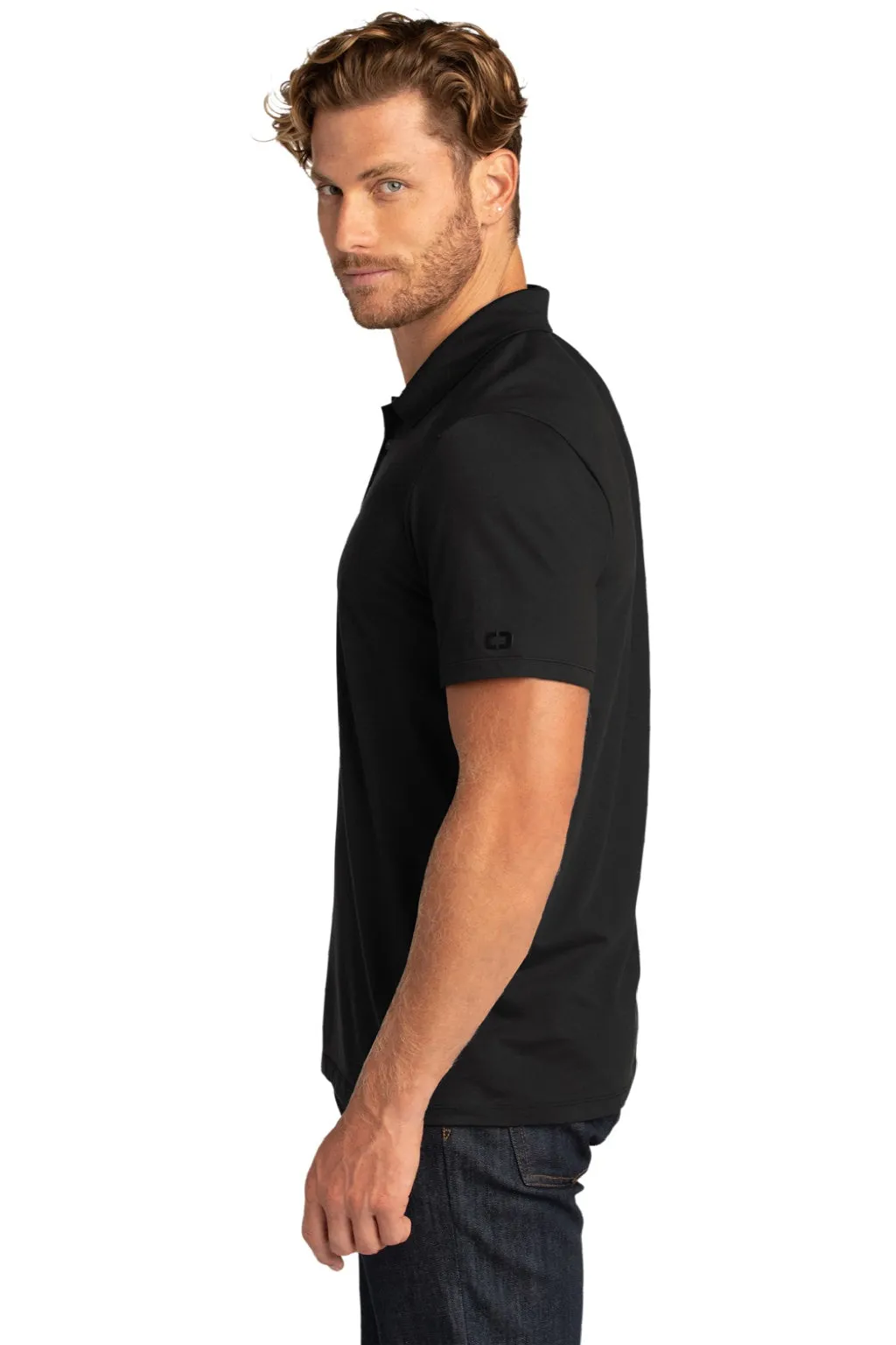 Ogio Mens Code Stretch Moisture Wicking Short Sleeve Polo Shirt - Blacktop