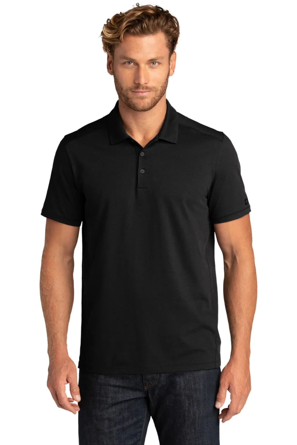 Ogio Mens Code Stretch Moisture Wicking Short Sleeve Polo Shirt - Blacktop