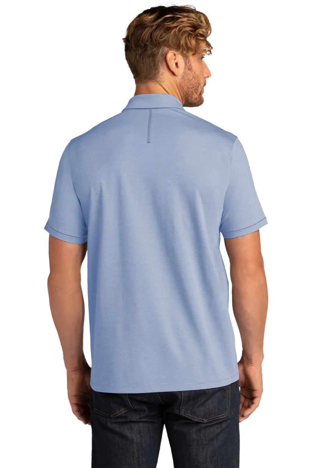 Ogio Mens Code Stretch Moisture Wicking Short Sleeve Polo Shirt - Heather Force Blue