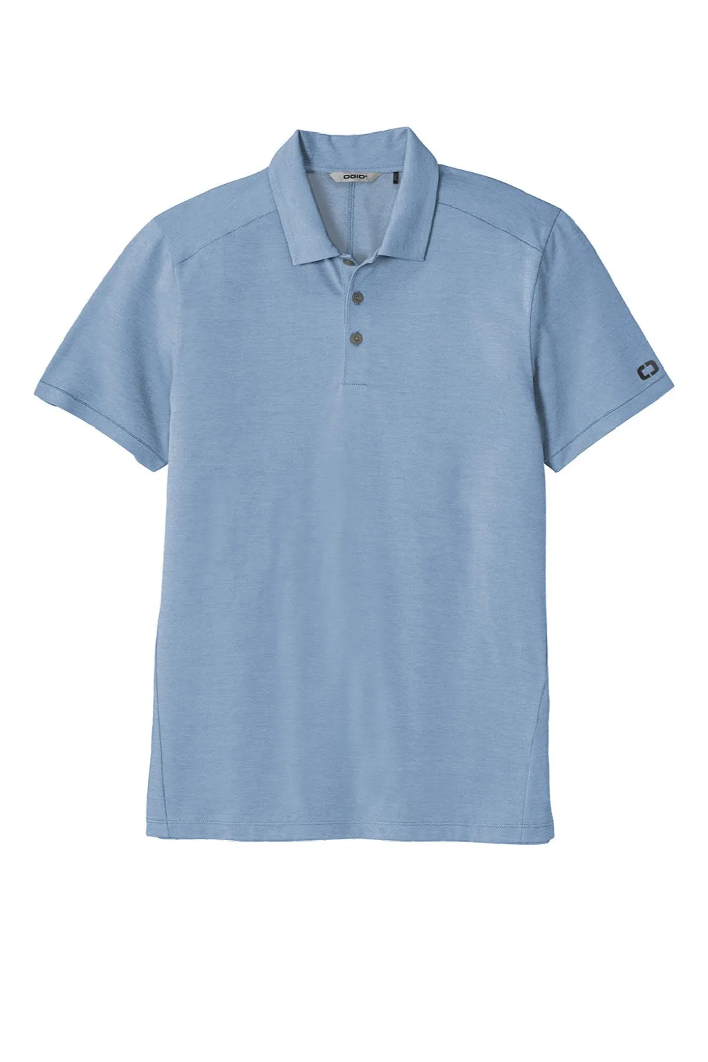Ogio Mens Code Stretch Moisture Wicking Short Sleeve Polo Shirt - Heather Force Blue