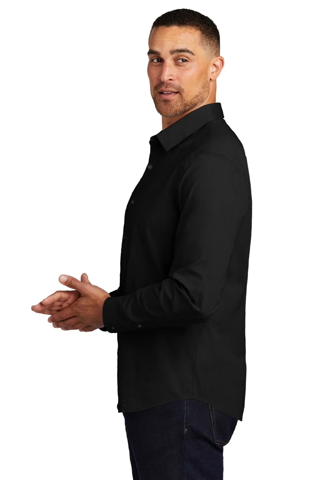 Ogio Mens Commuter Long Sleeve Button Down Shirt - Blacktop