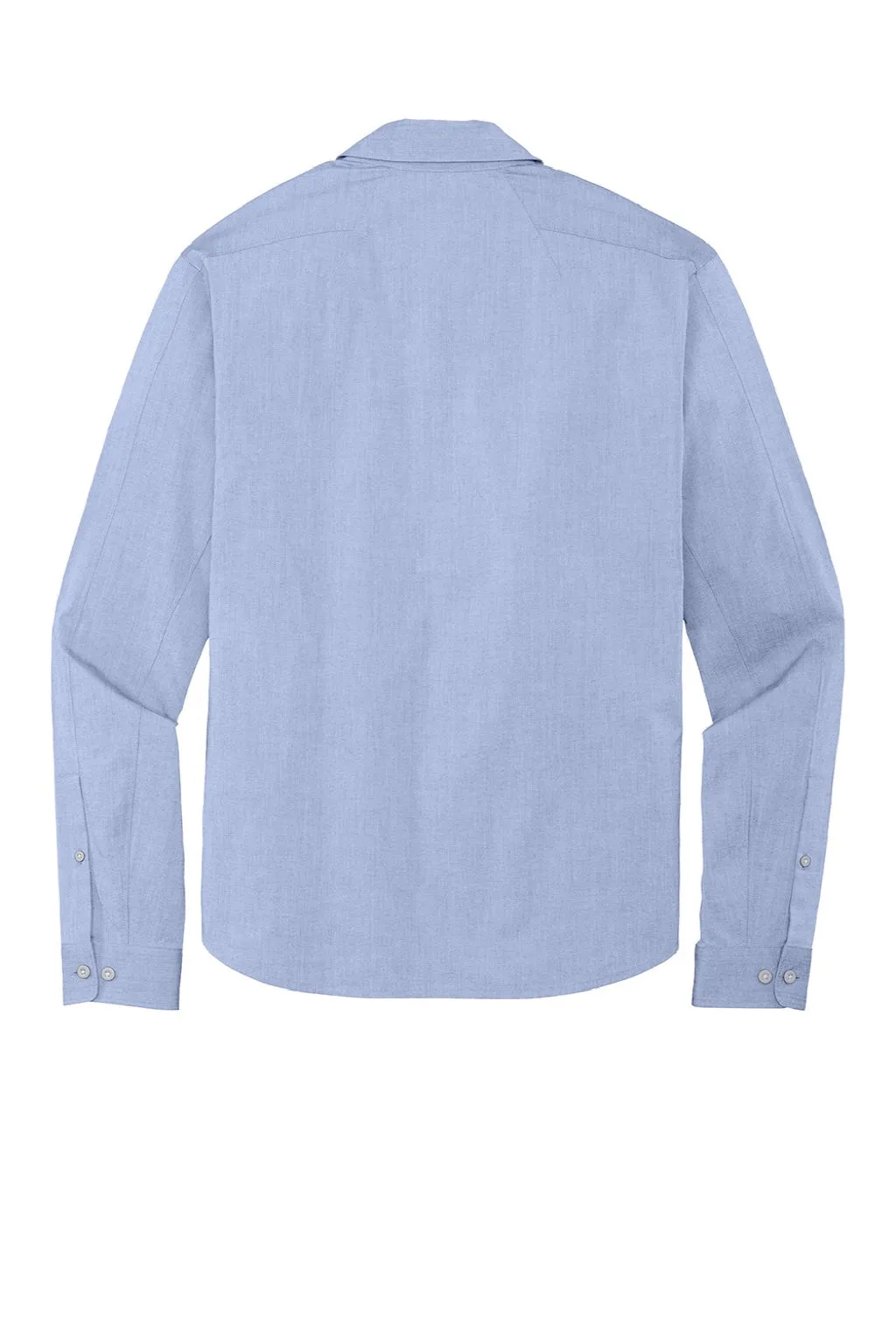 Ogio Mens Commuter Long Sleeve Button Down Shirt - Heather Metal Blue