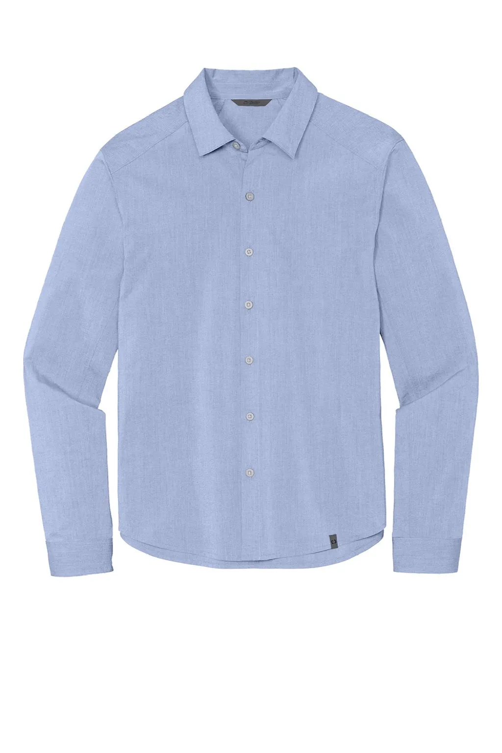 Ogio Mens Commuter Long Sleeve Button Down Shirt - Heather Metal Blue