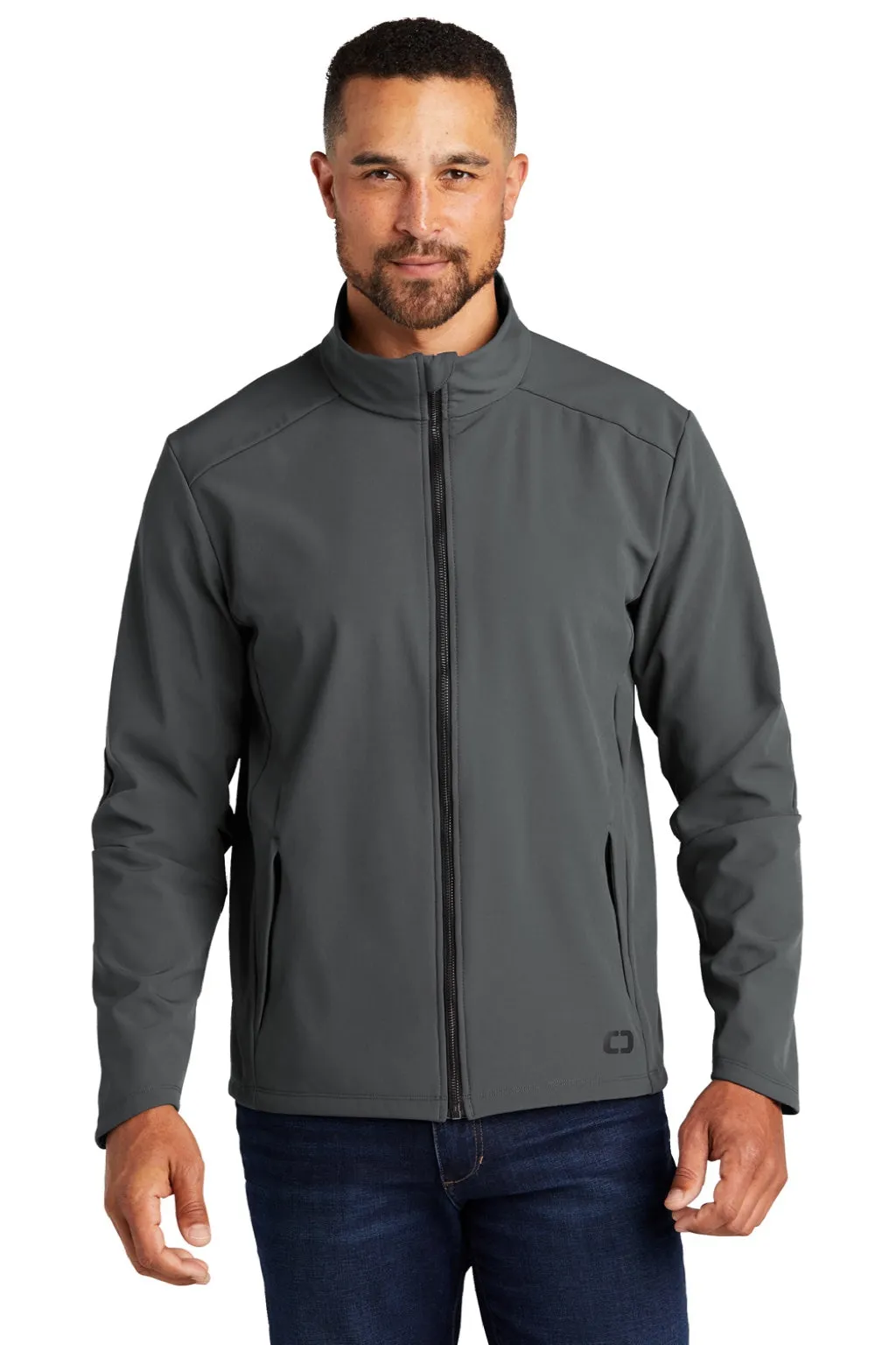 Ogio Mens Commuter Water Resistant Full Zip Soft Shell Jacket - Diesel Grey