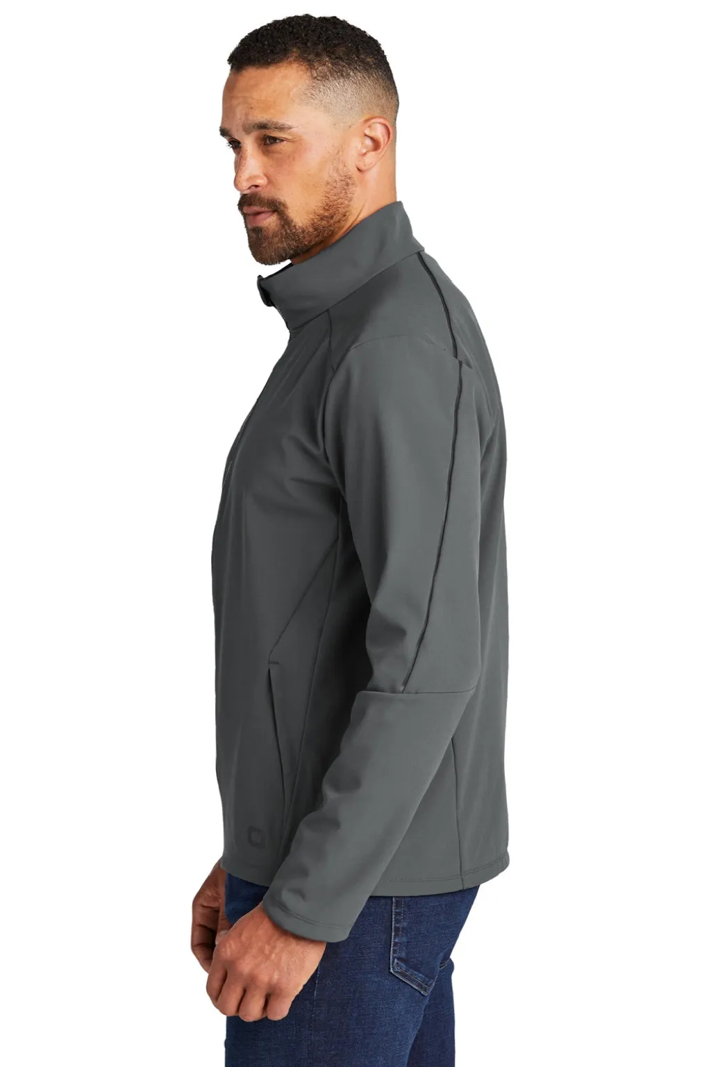 Ogio Mens Commuter Water Resistant Full Zip Soft Shell Jacket - Diesel Grey