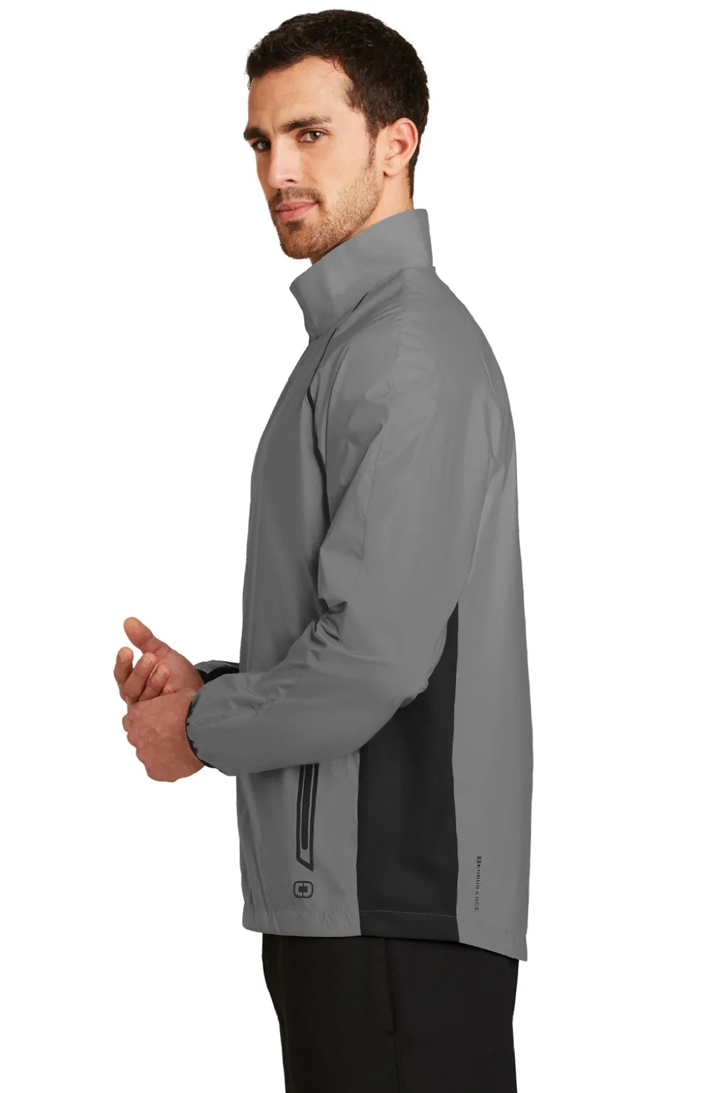 Ogio Mens Endurance Flash Wind & Water Resistant Full Zip Jacket - Reflective Grey