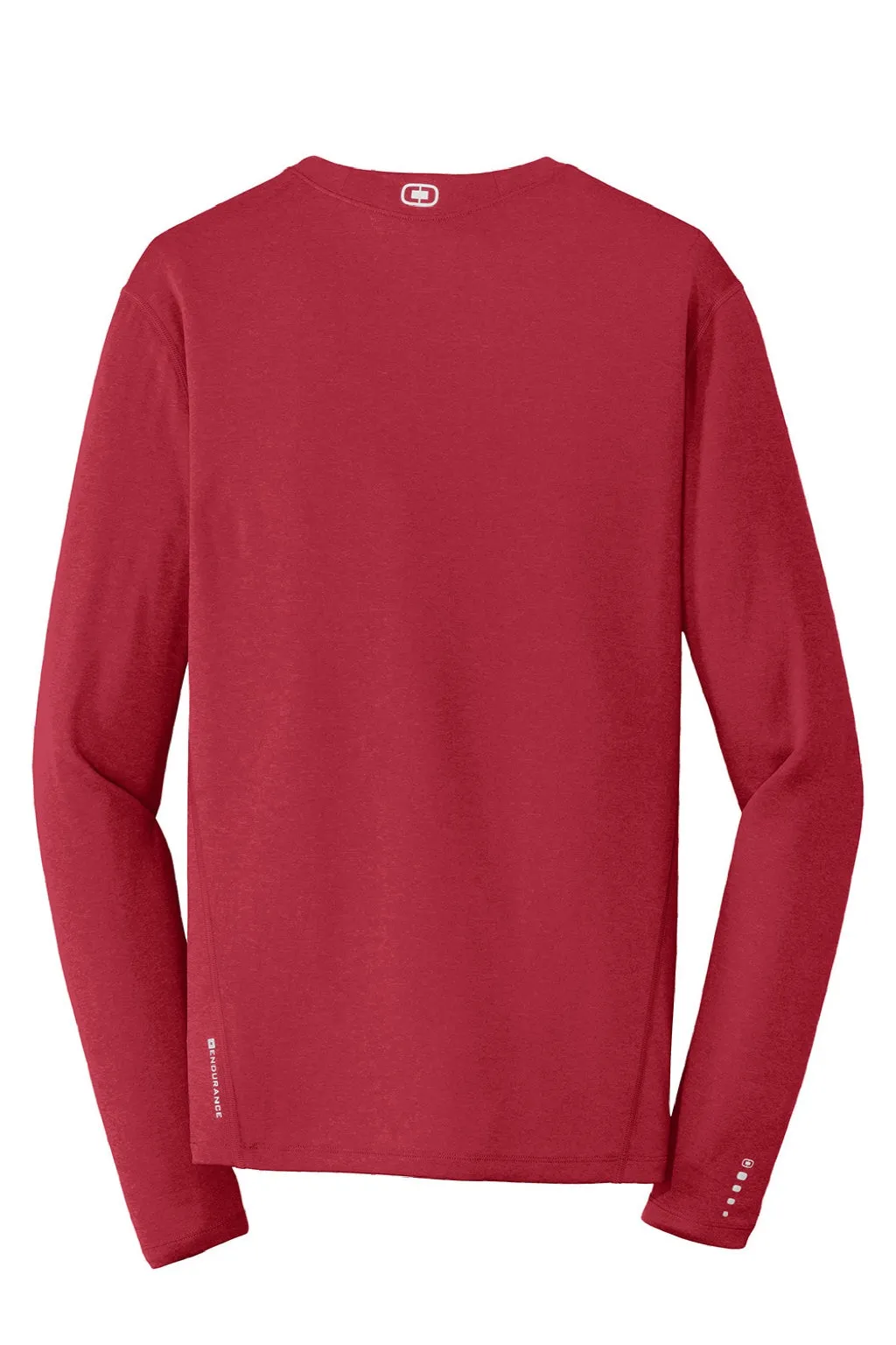 Ogio Mens Endurance Pulse Jersey Moisture Wicking Long Sleeve Crewneck T-Shirt - Ripped Red
