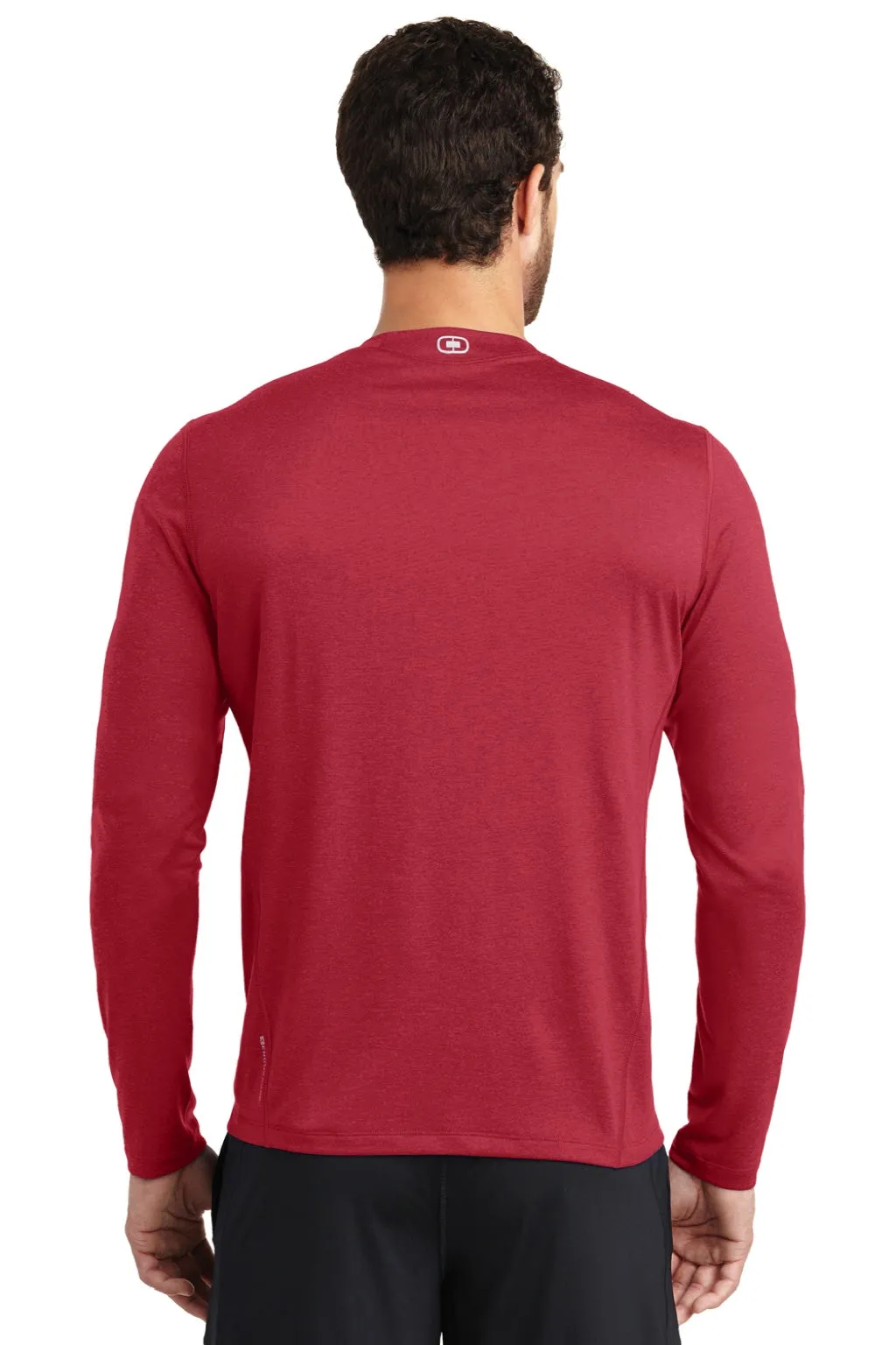 Ogio Mens Endurance Pulse Jersey Moisture Wicking Long Sleeve Crewneck T-Shirt - Ripped Red