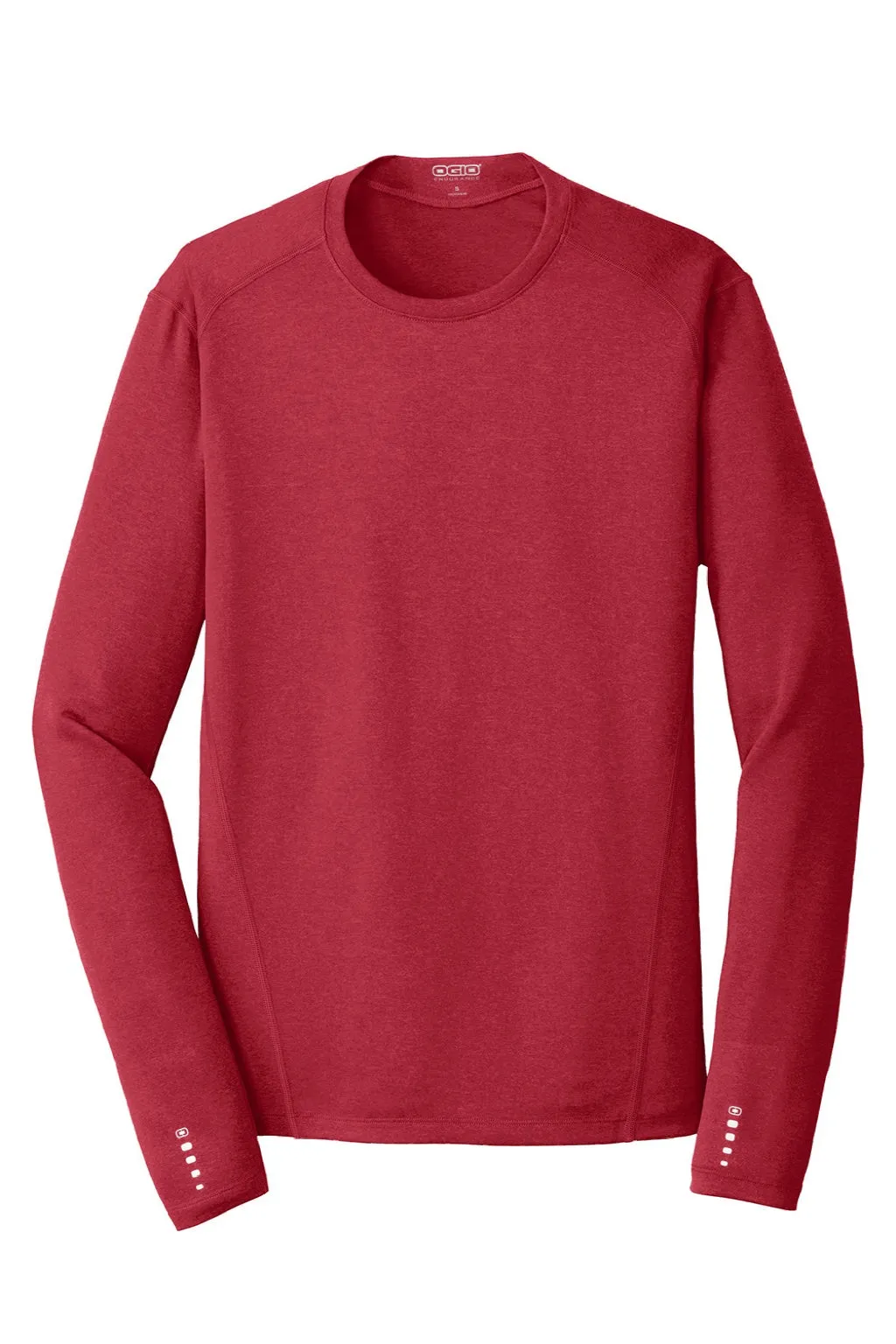 Ogio Mens Endurance Pulse Jersey Moisture Wicking Long Sleeve Crewneck T-Shirt - Ripped Red