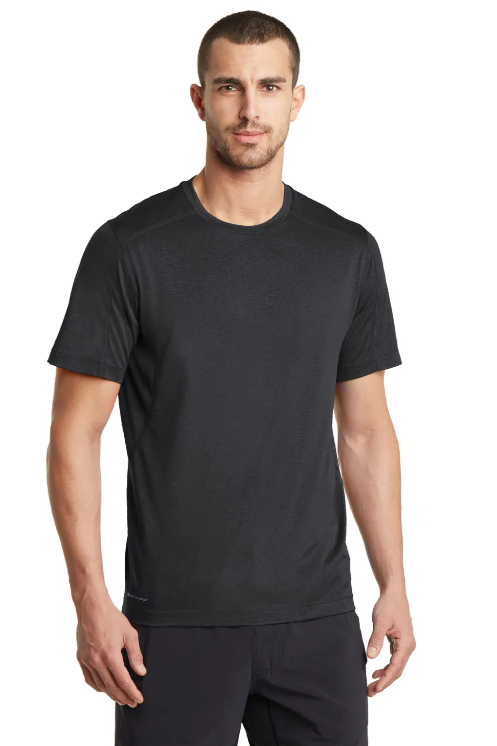 Ogio Mens Endurance Pulse Jersey Moisture Wicking Short Sleeve Crewneck T-Shirt - Blacktop