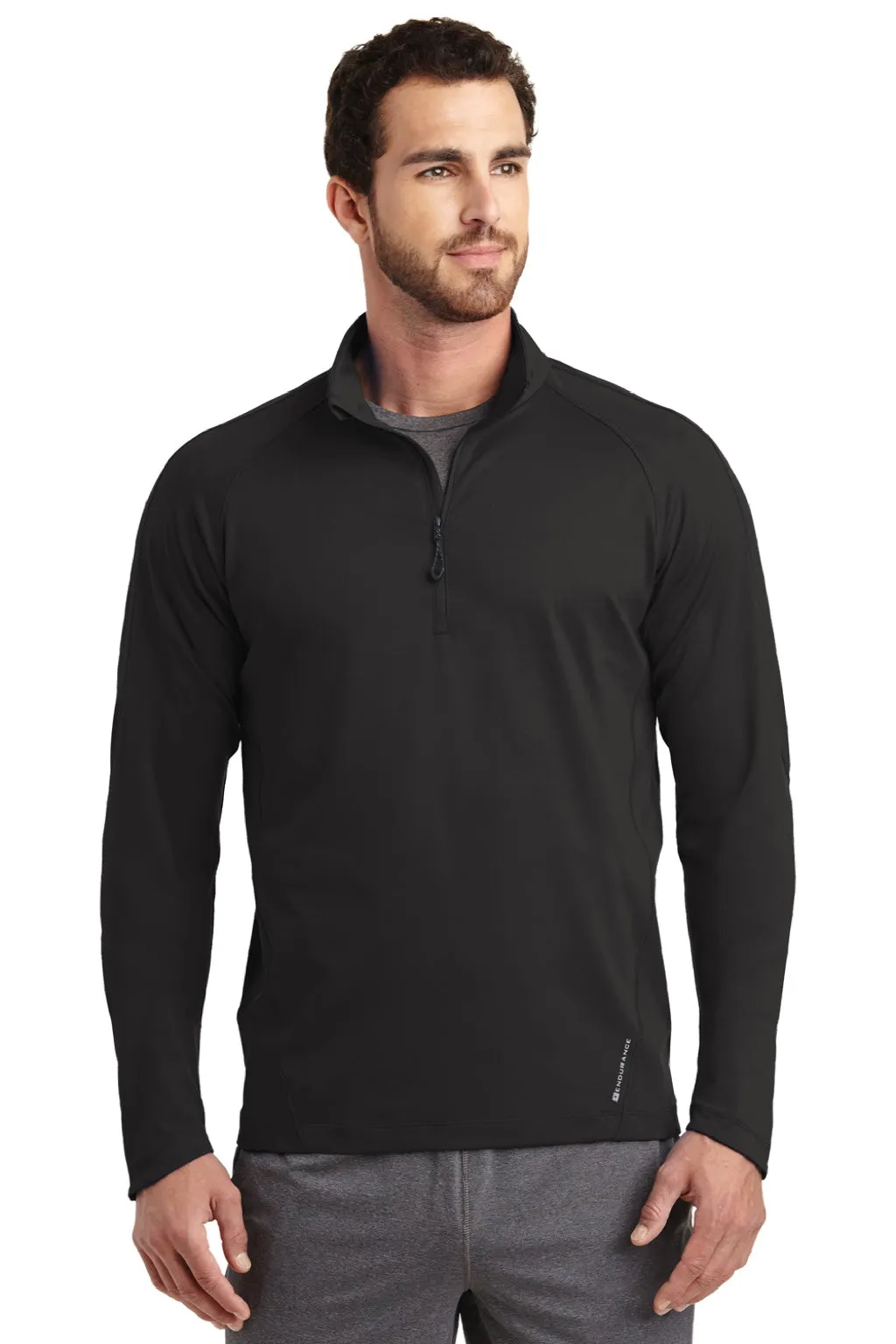 Ogio Mens Endurance Radius Moisture Wicking 1/4 Zip Sweatshirt - Blacktop