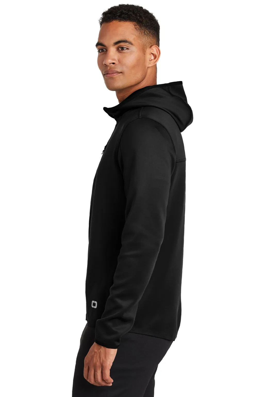 Ogio Mens Endurance Stealth Moisture Wicking Full Zip Hooded Jacket - Blacktop