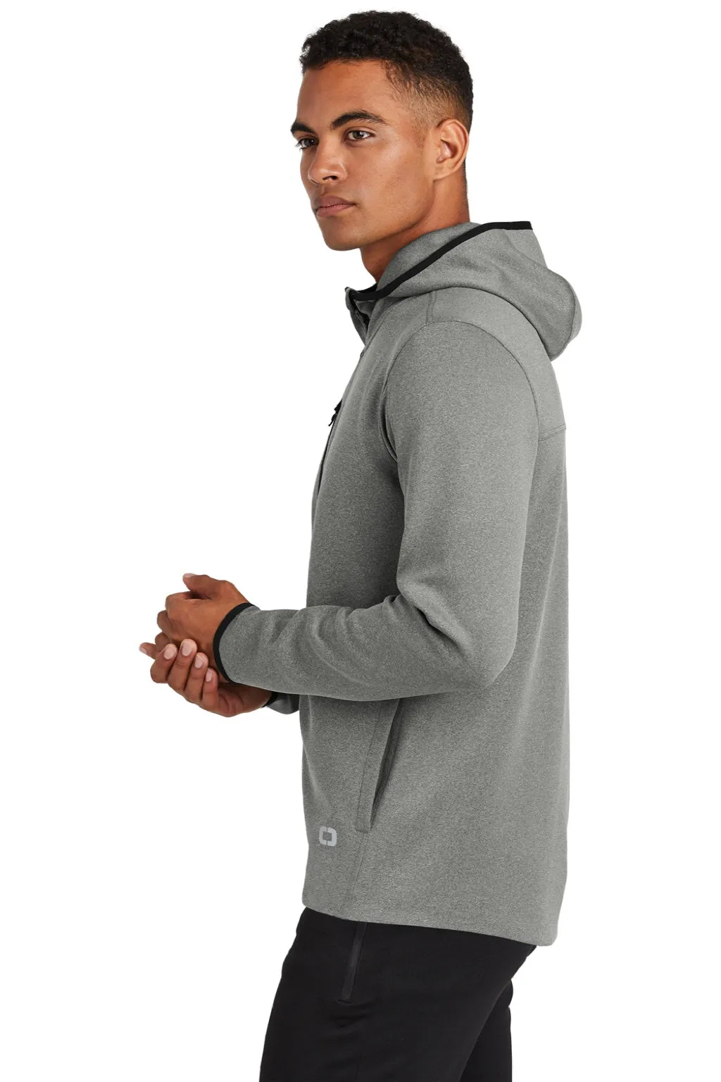 Ogio Mens Endurance Stealth Moisture Wicking Full Zip Hooded Jacket - Heather Grey