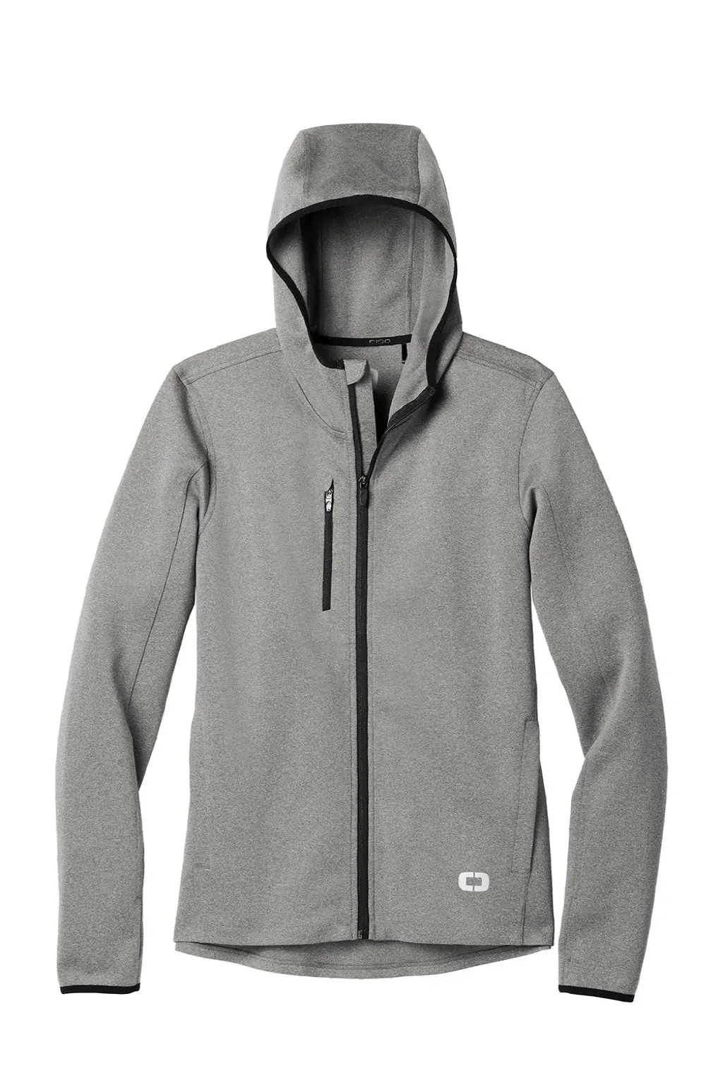 Ogio Mens Endurance Stealth Moisture Wicking Full Zip Hooded Jacket - Heather Grey