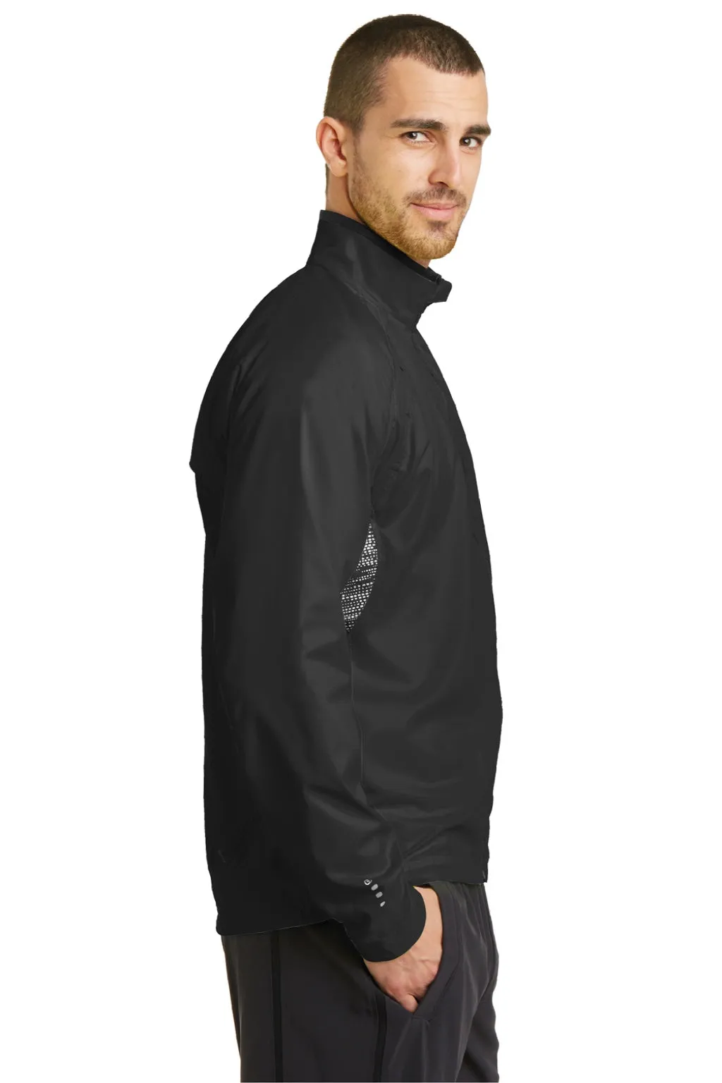 Ogio Mens Endurance Trainer Wind & Water Resistant Full Zip Jacket - Blacktop
