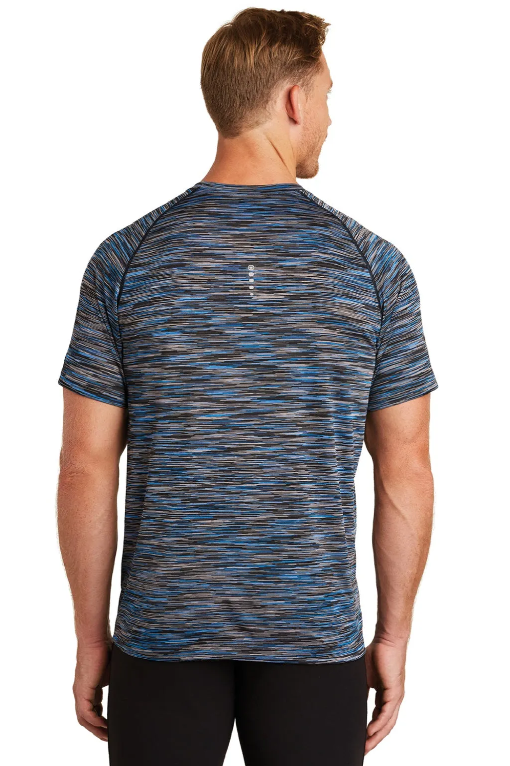Ogio Mens Endurance Verge Jersey Moisture Wicking Short Sleeve Crewneck T-Shirt - Electric Blue Space Dye