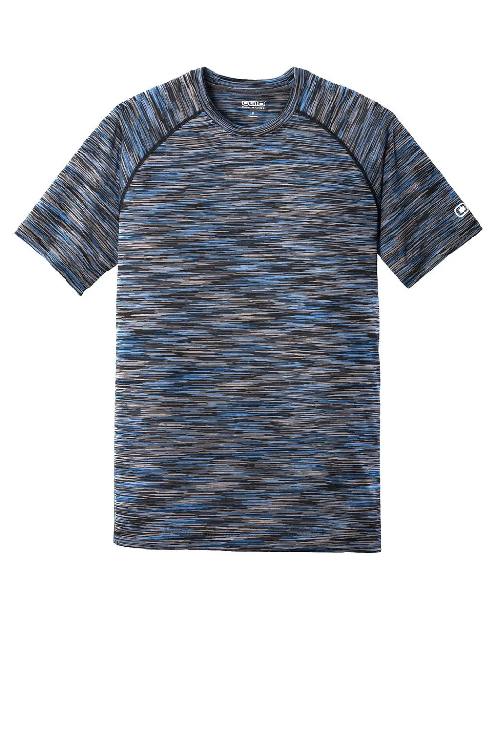 Ogio Mens Endurance Verge Jersey Moisture Wicking Short Sleeve Crewneck T-Shirt - Electric Blue Space Dye