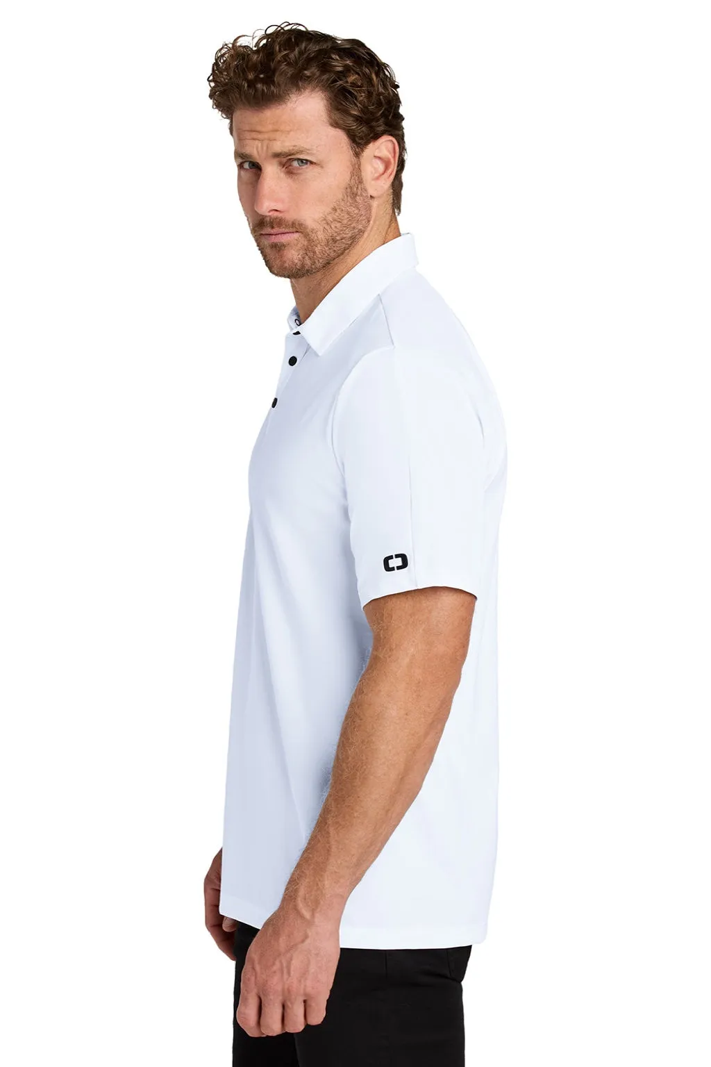 Ogio Mens Envision Moisture Wicking Short Sleeve Polo Shirt - White
