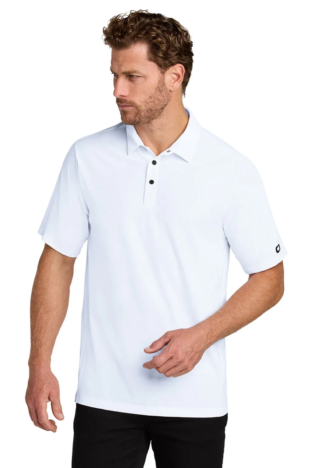 Ogio Mens Envision Moisture Wicking Short Sleeve Polo Shirt - White