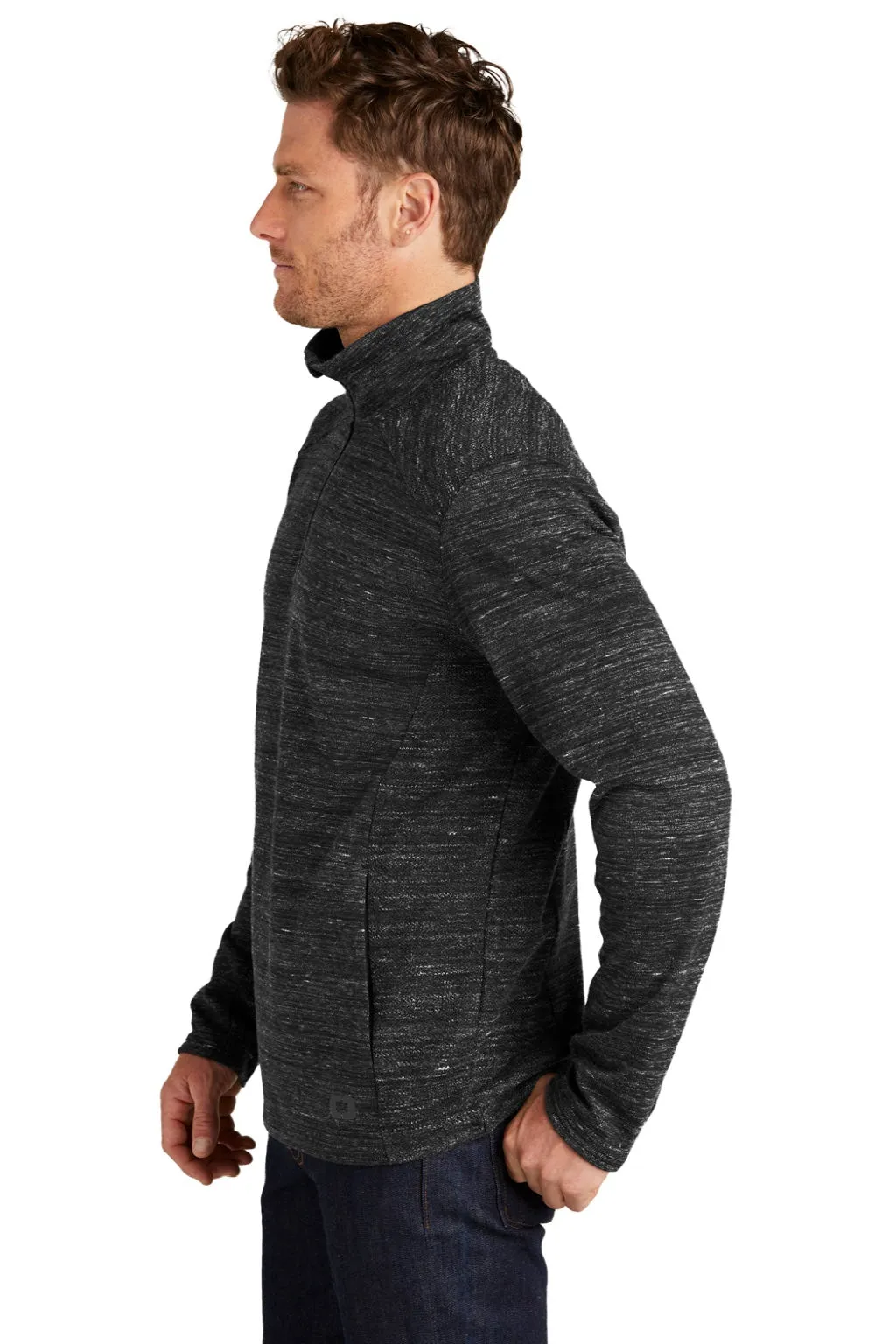 Ogio Mens Flux 1/4 Zip Sweatshirt w/ Pockets - Heather Blacktop