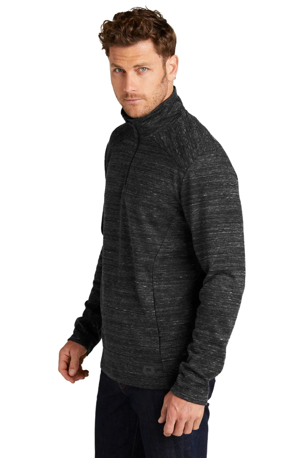 Ogio Mens Flux 1/4 Zip Sweatshirt w/ Pockets - Heather Blacktop