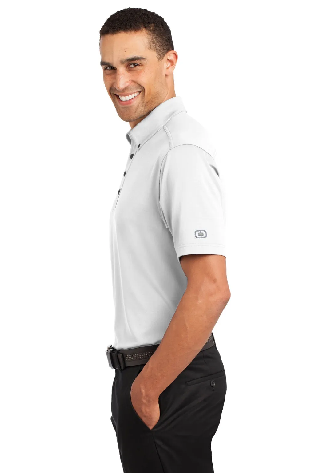 Ogio Mens Gauge Moisture Wicking Short Sleeve Polo Shirt - White
