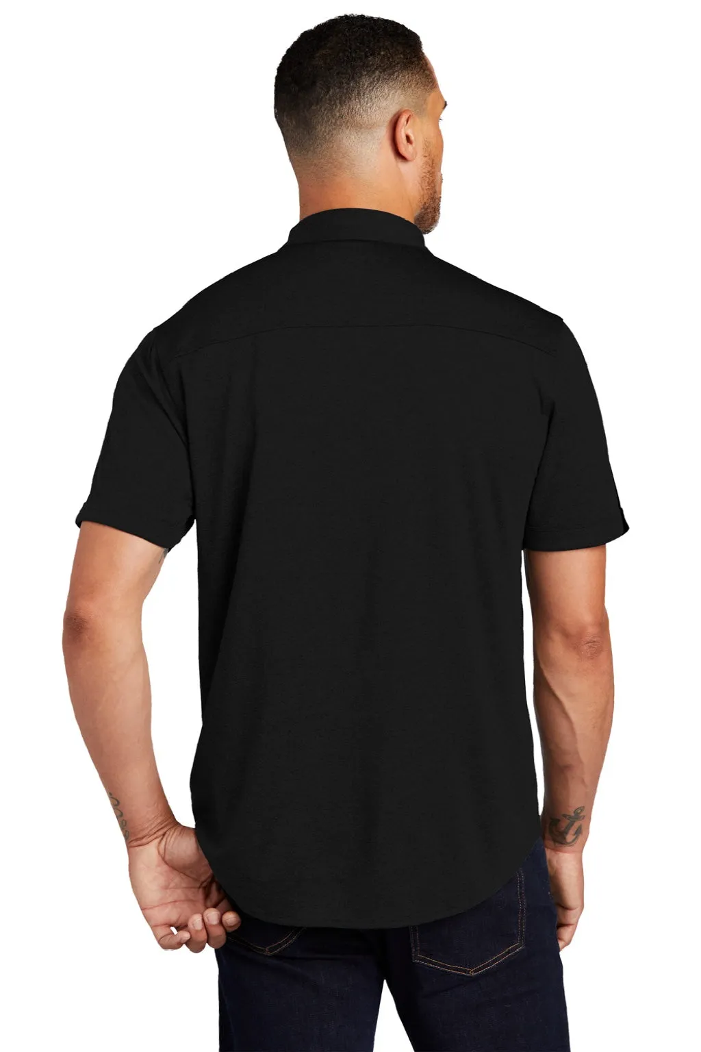 Ogio Mens Gravitate Moisture Wicking Short Sleeve Button Down Shirt - Blacktop