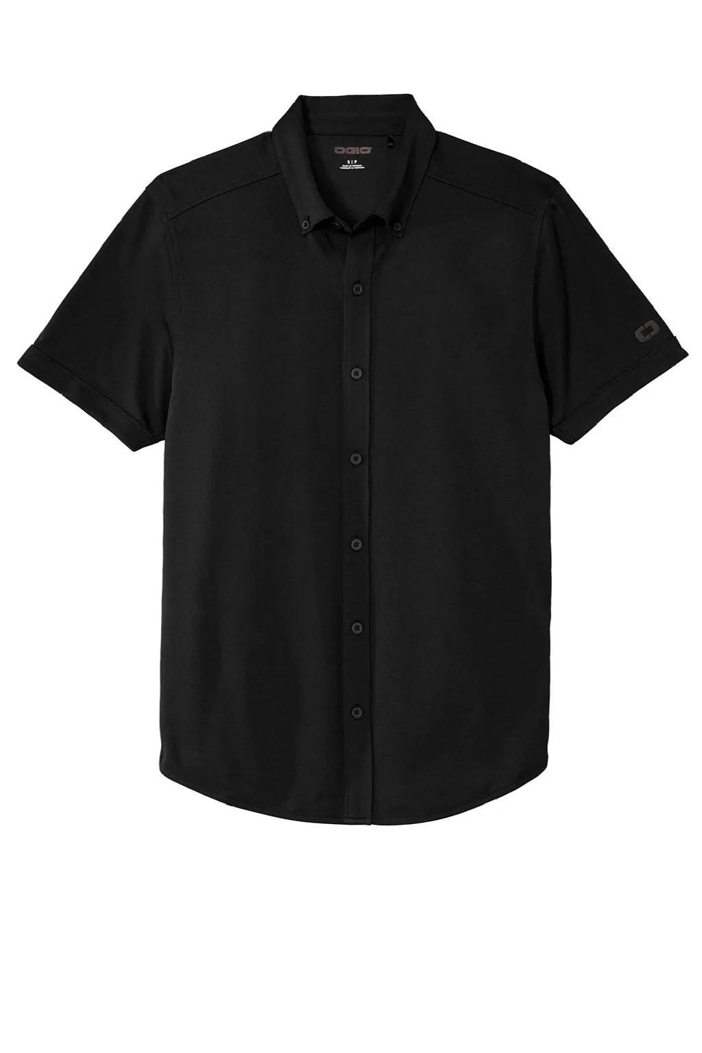 Ogio Mens Gravitate Moisture Wicking Short Sleeve Button Down Shirt - Blacktop