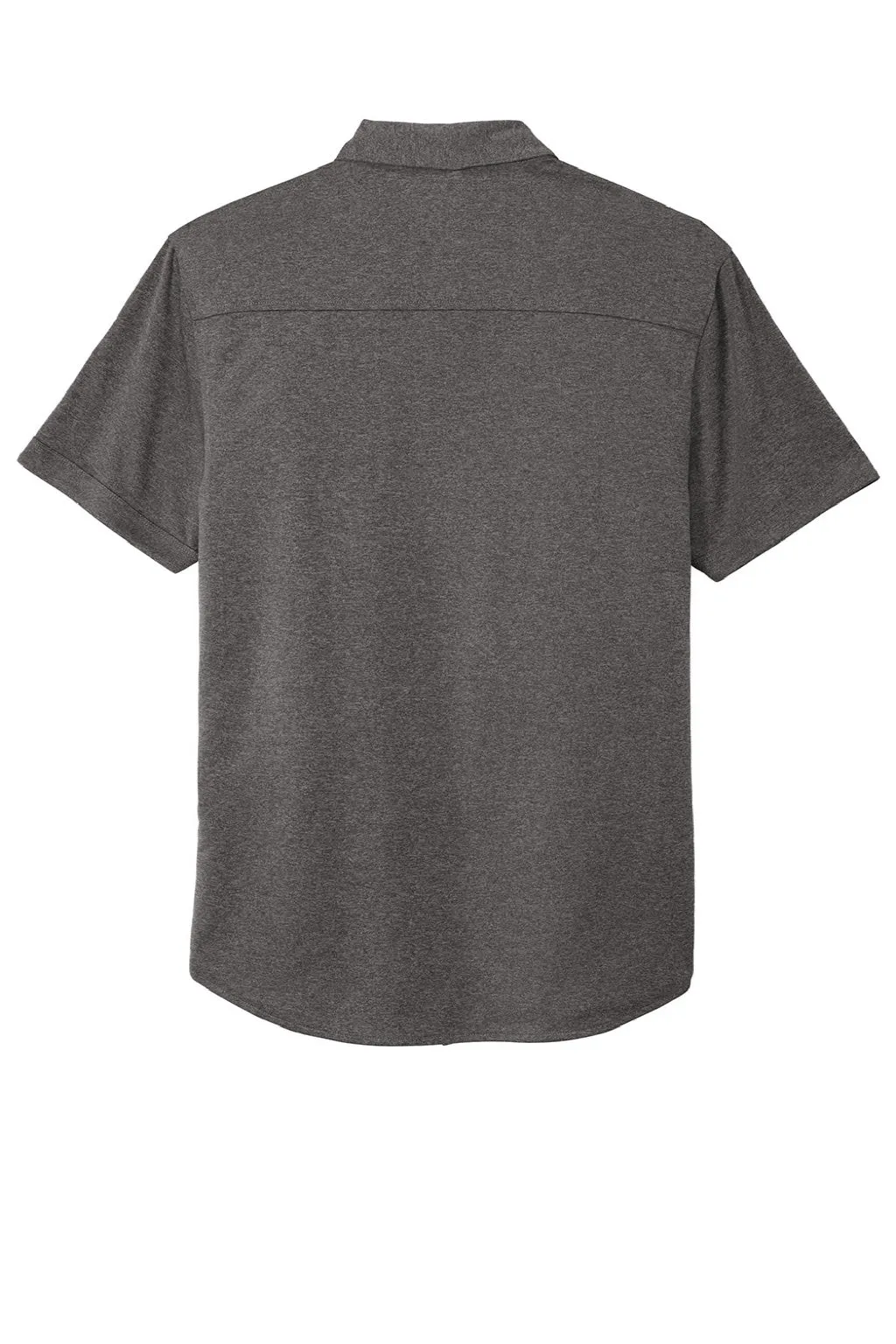Ogio Mens Gravitate Moisture Wicking Short Sleeve Button Down Shirt - Heather Dark Grey