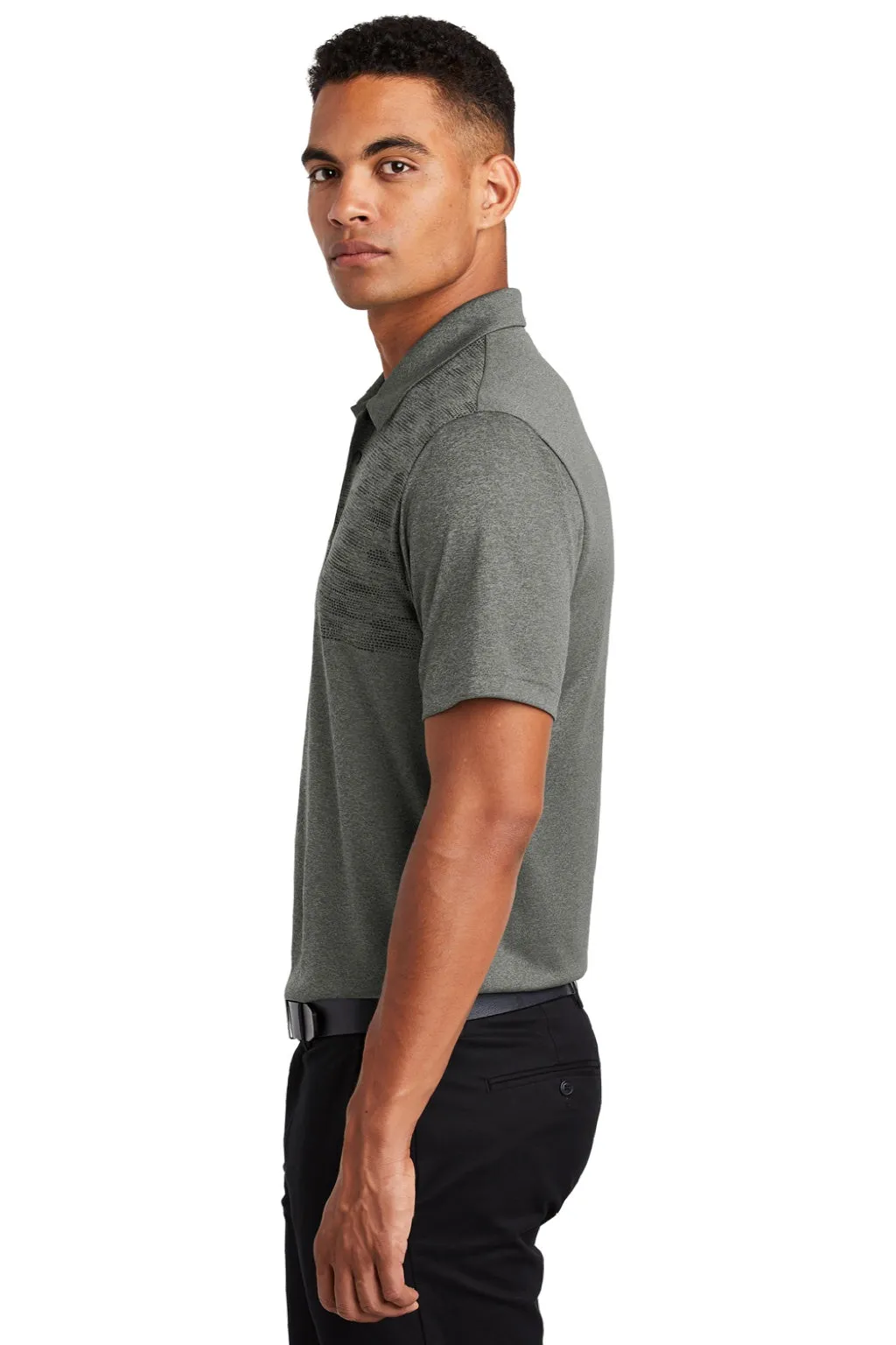 Ogio Mens Gravitate Moisture Wicking Short Sleeve Polo Shirt - Heather Dark Grey