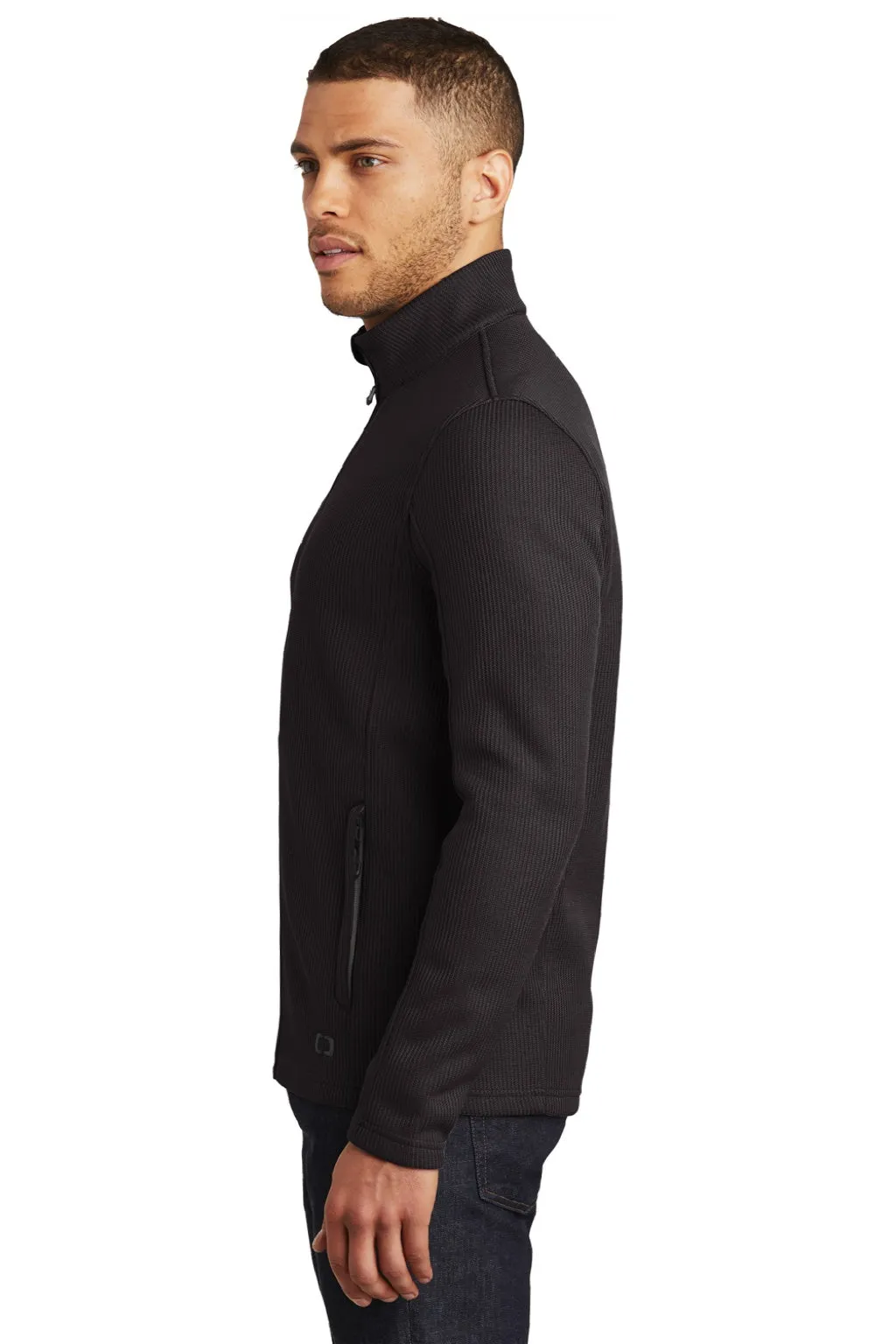 Ogio Mens Grit Full Zip Fleece Jacket - Blacktop