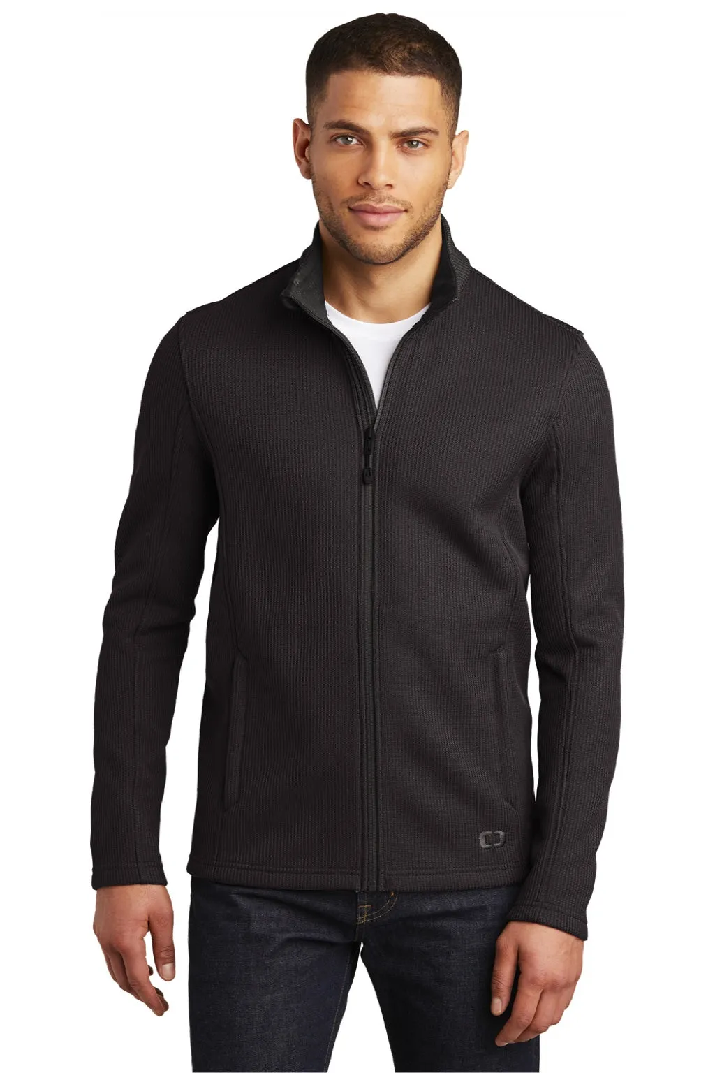 Ogio Mens Grit Full Zip Fleece Jacket - Blacktop