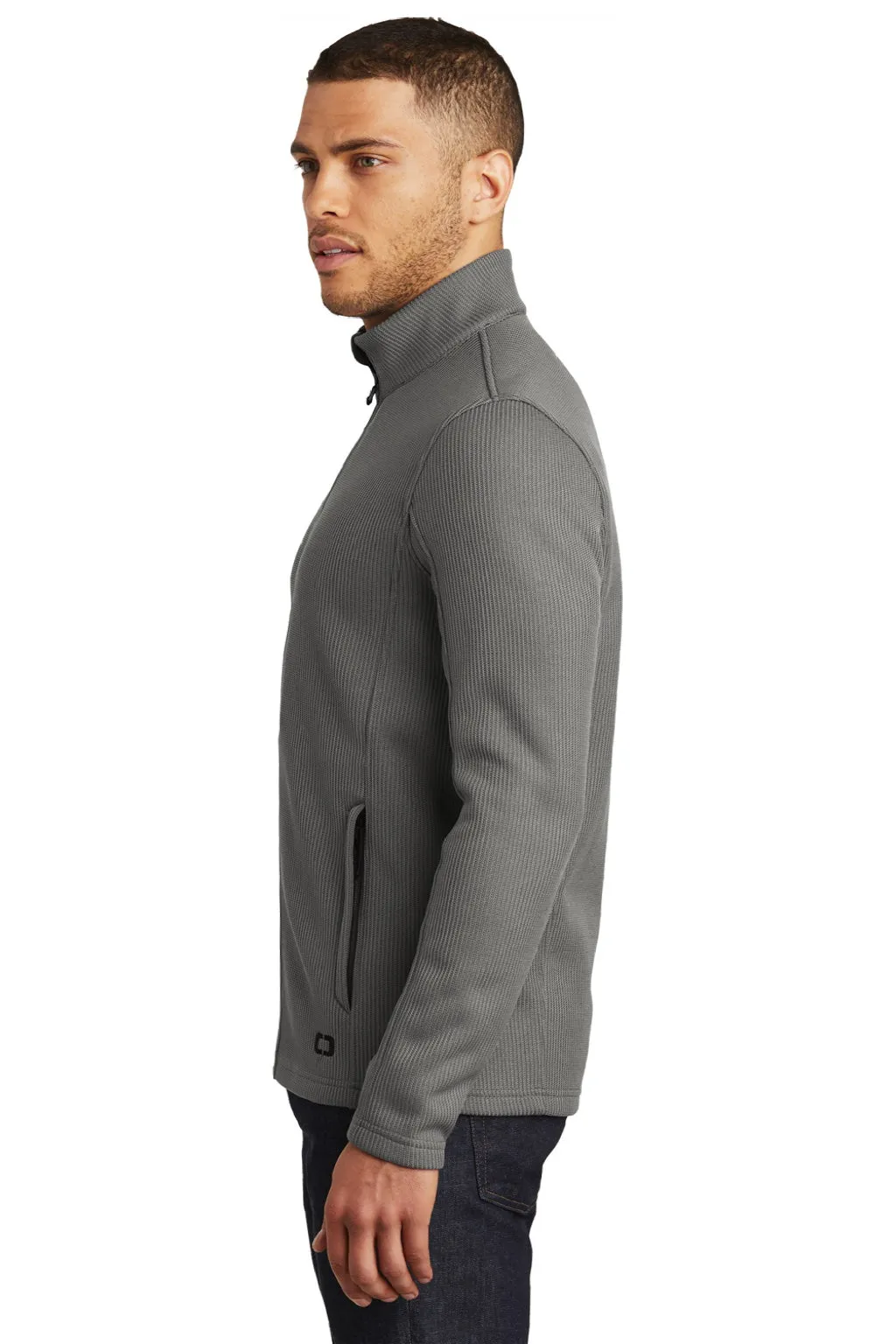 Ogio Mens Grit Full Zip Fleece Jacket - Gear Grey